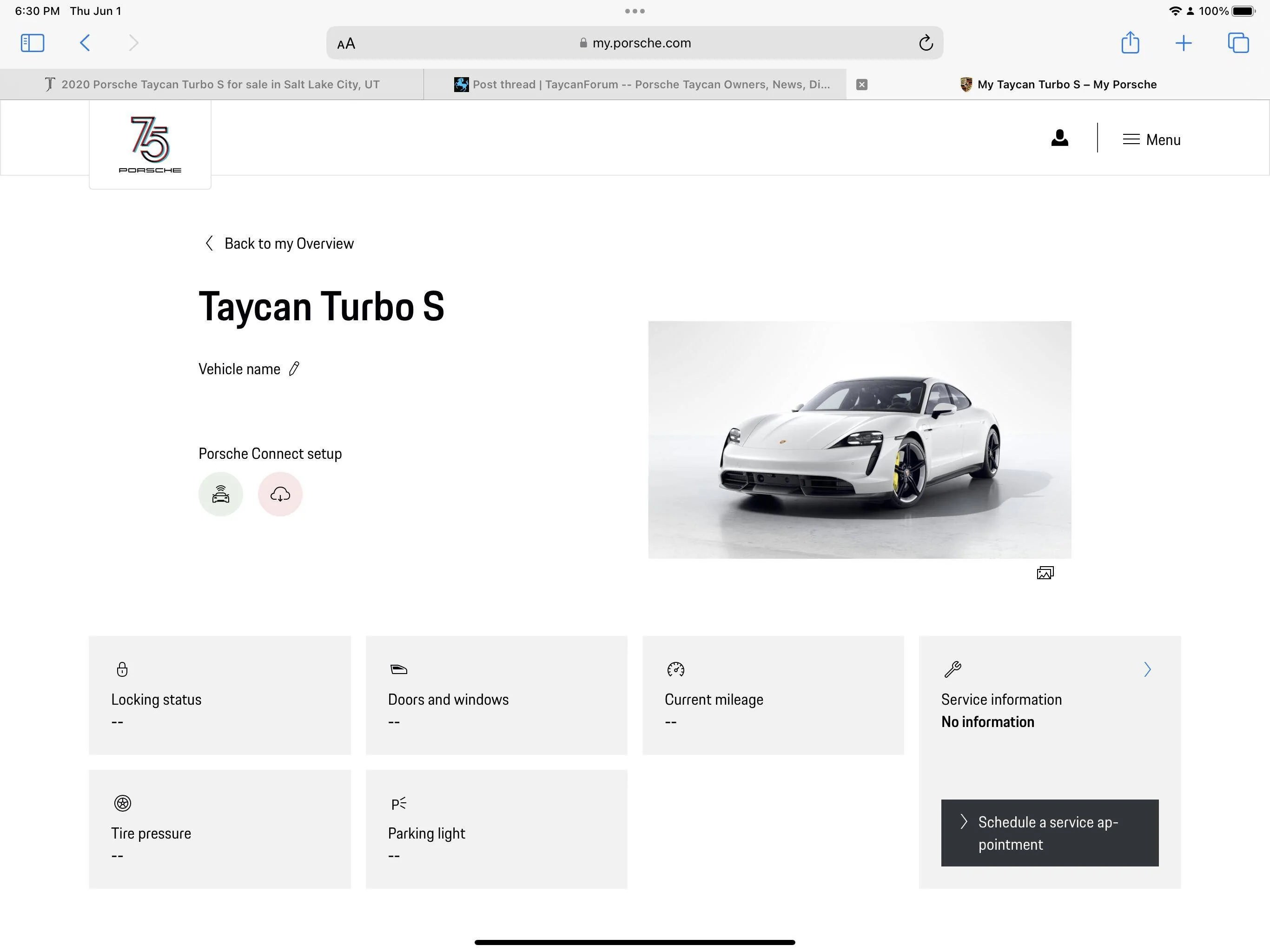 Porsche Taycan Can’t activate services IMG_0019