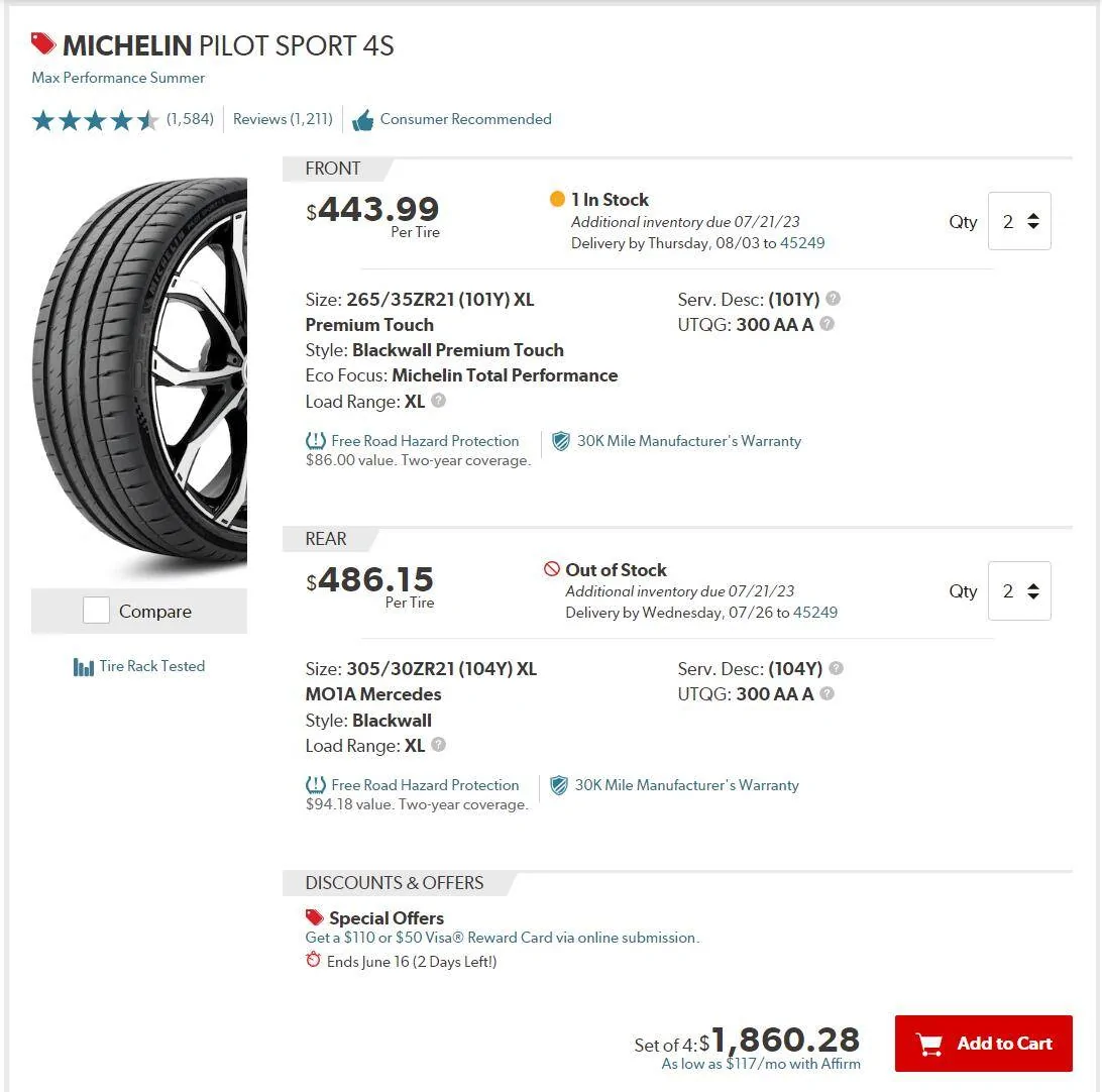 Porsche Taycan Michelin Pilot Sport 4S (PS4S) Now Available in 21" Taycan Size! 1686834777790
