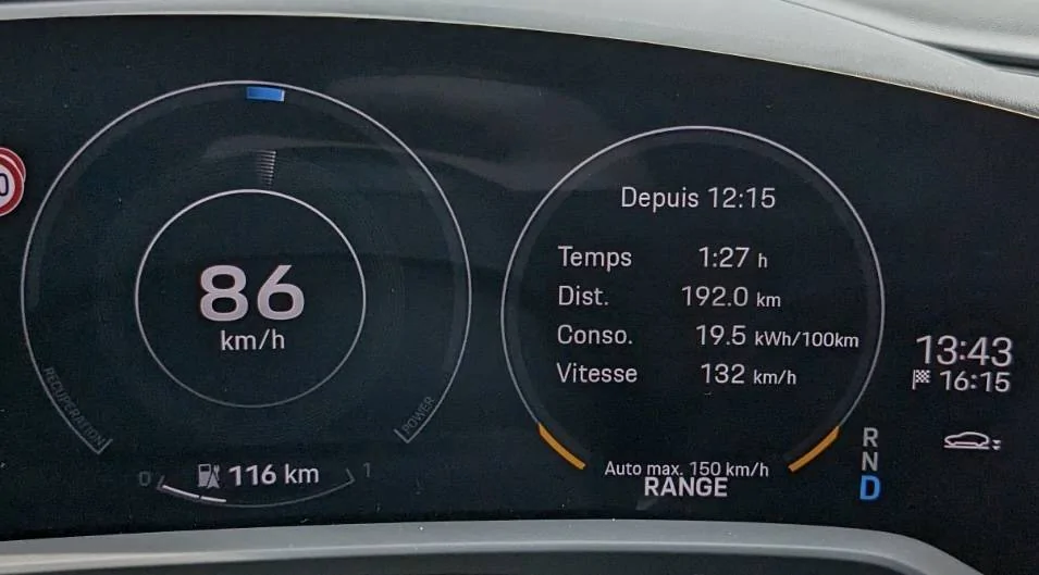 Porsche Taycan Highway in Germany: speed, consumption, charging, preheat pxl_20230619_114306207