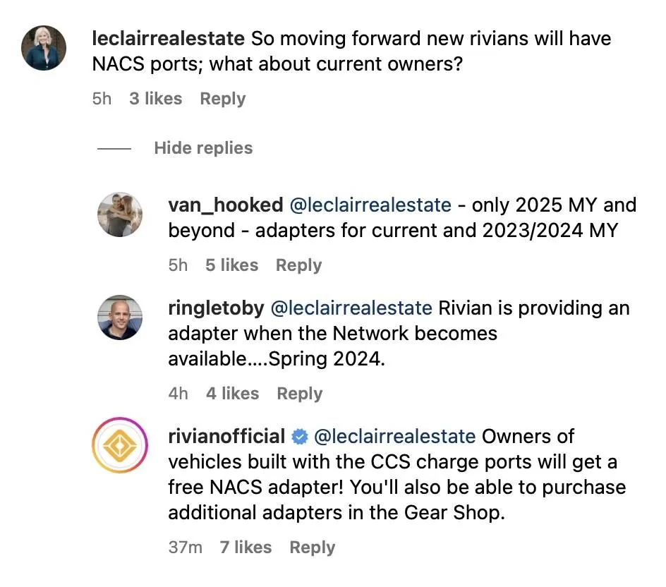 Porsche Taycan Rivian adopting Tesla NACS charging standard! Image 6-20-23 at 11.39 AM