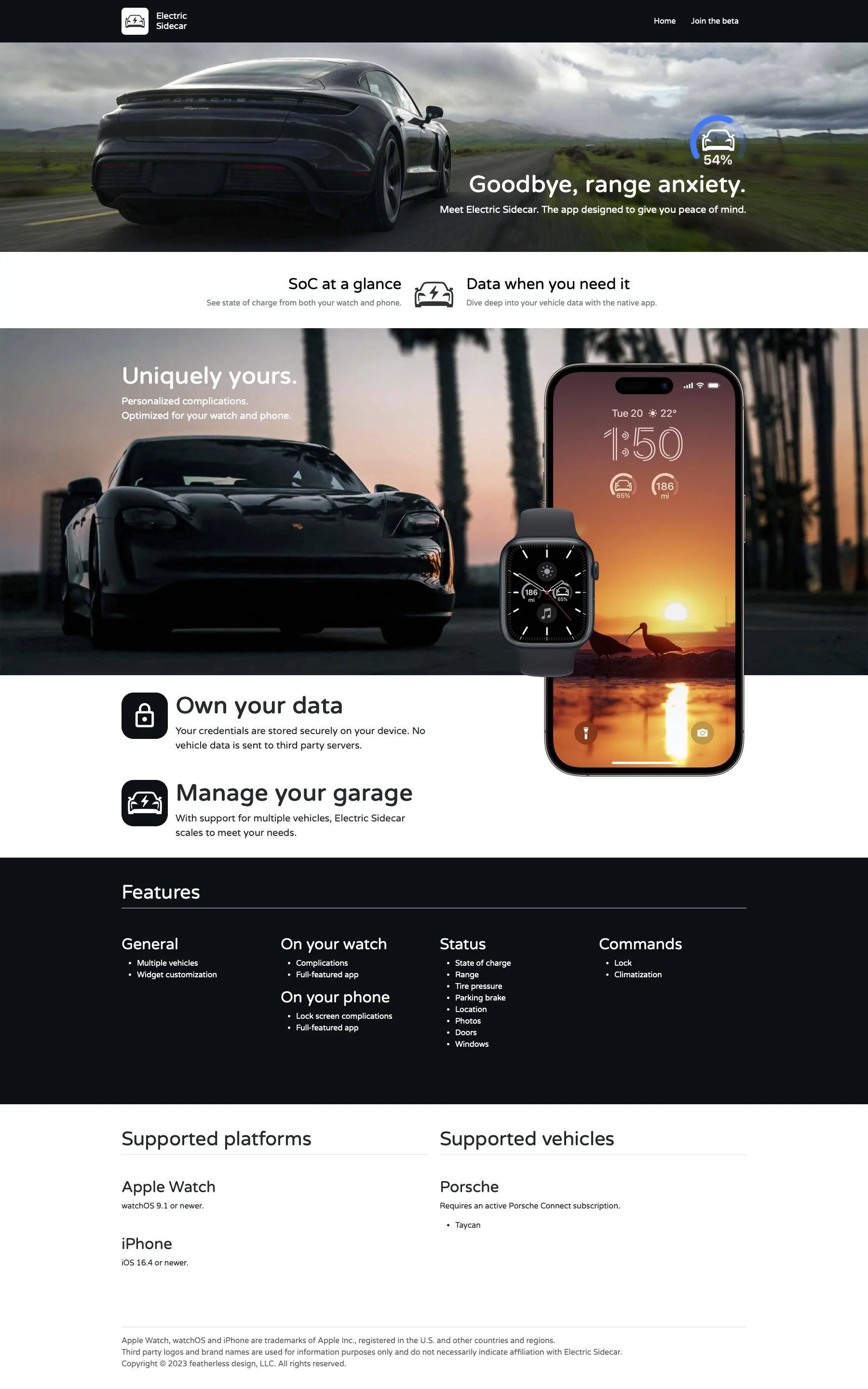 Porsche Taycan Interested in an unofficial Apple Watch app? Electric Sidecar