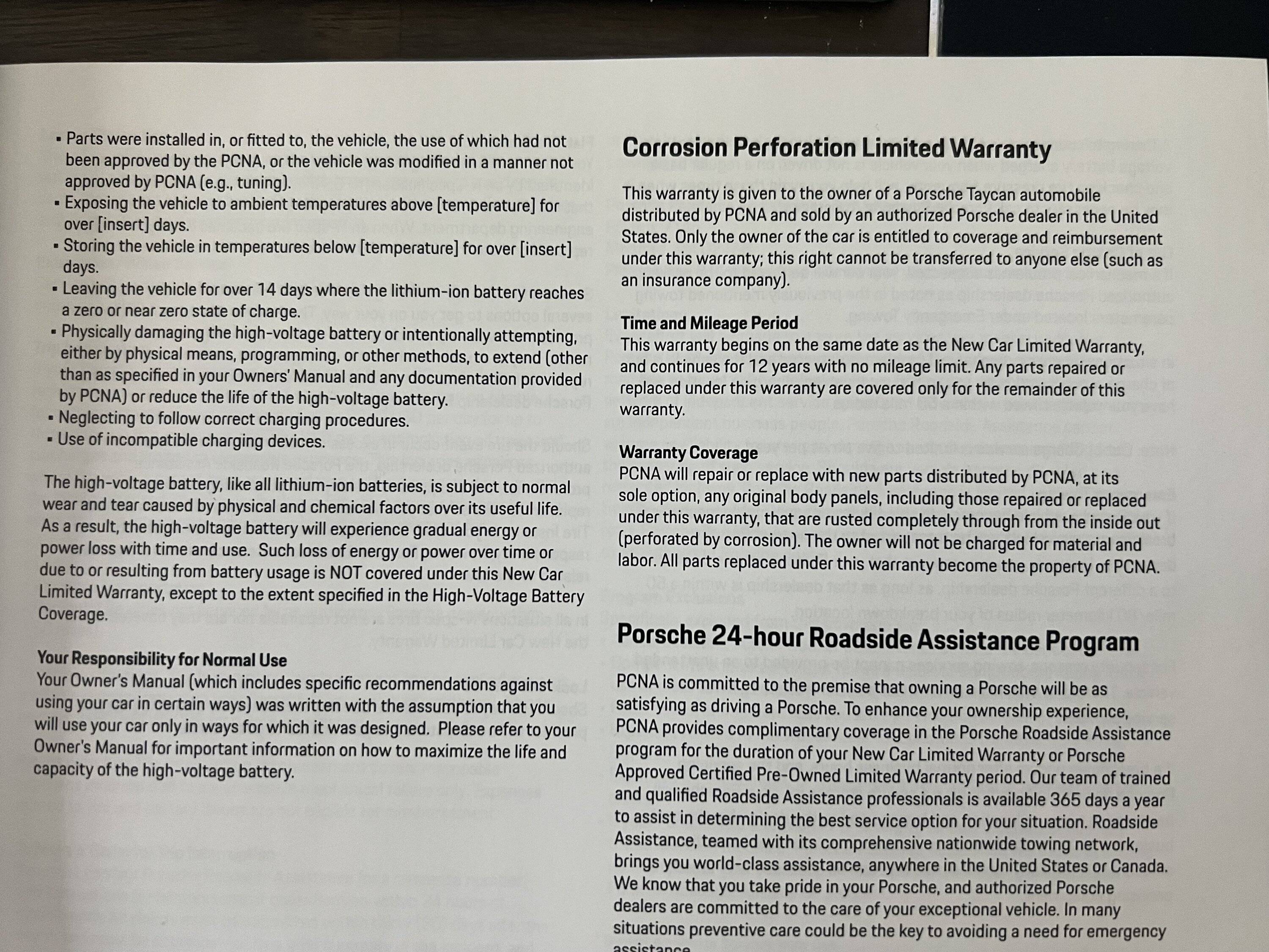 Porsche Taycan Battery Warranty IMG_2070