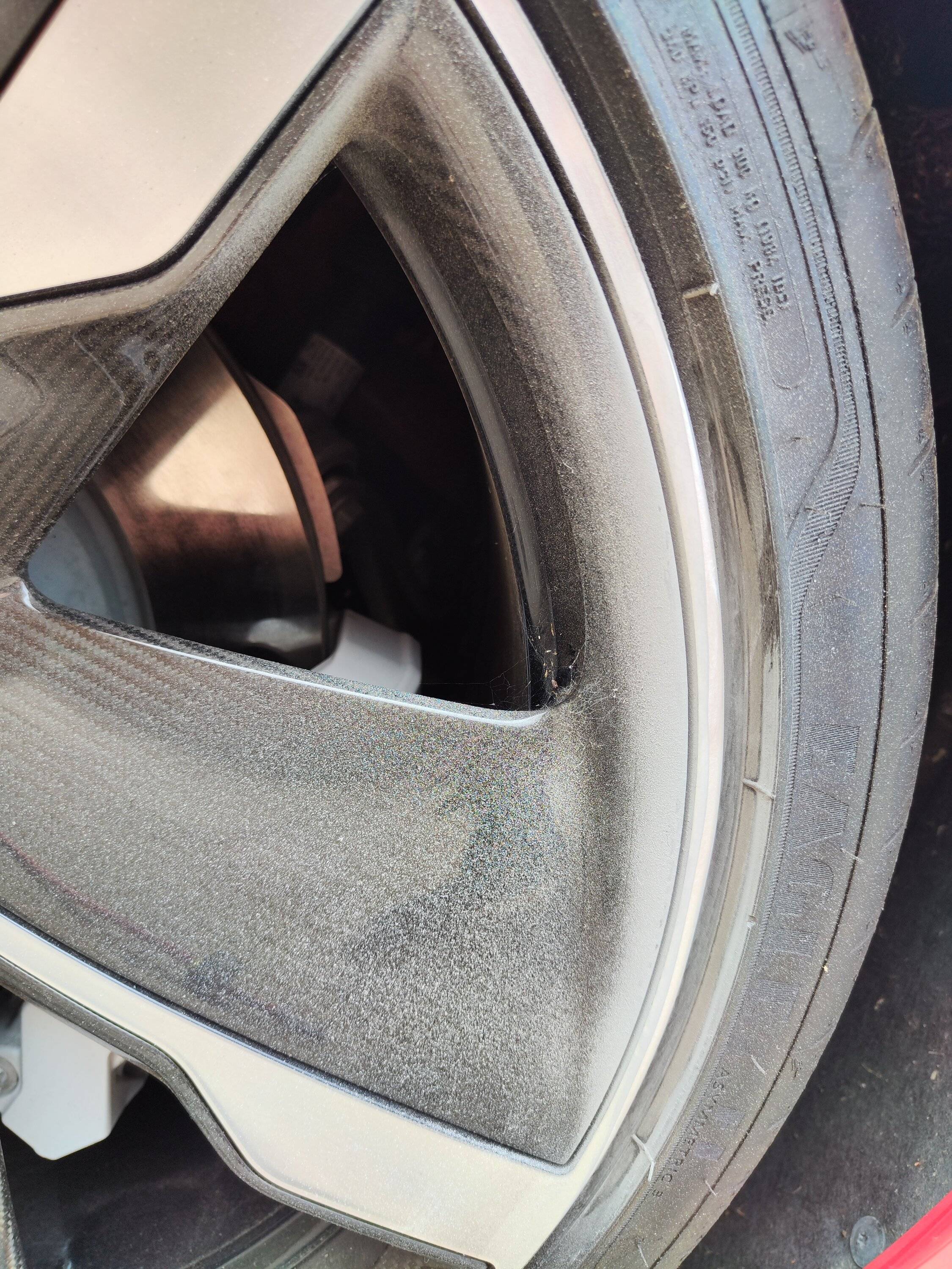 Porsche Taycan 21" Aero Blades Kerb Scraggs (Curb Rash) Repaired - it happened again! IMG_20230627_114031
