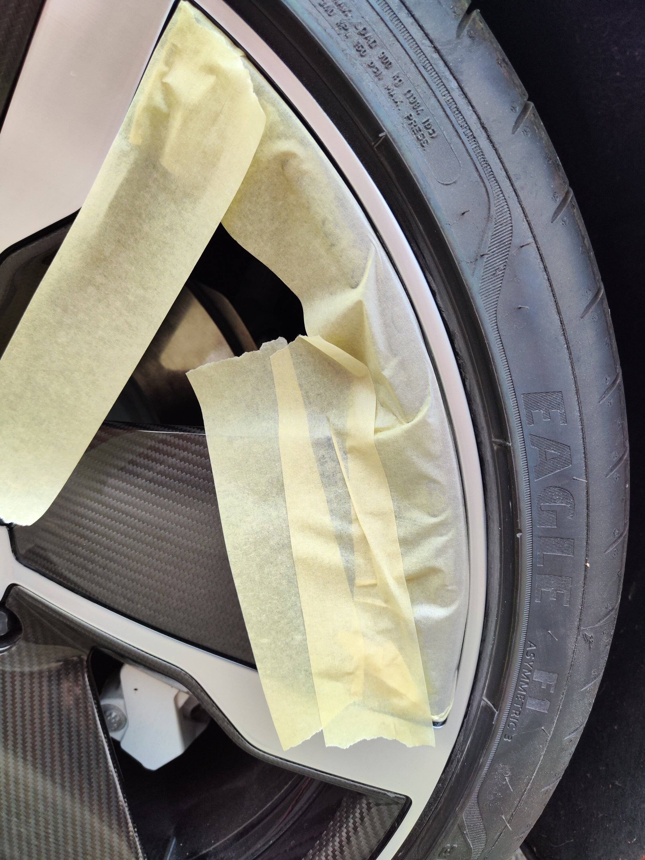 Porsche Taycan 21" Aero Blades Kerb Scraggs (Curb Rash) Repaired - it happened again! IMG_20230627_114646