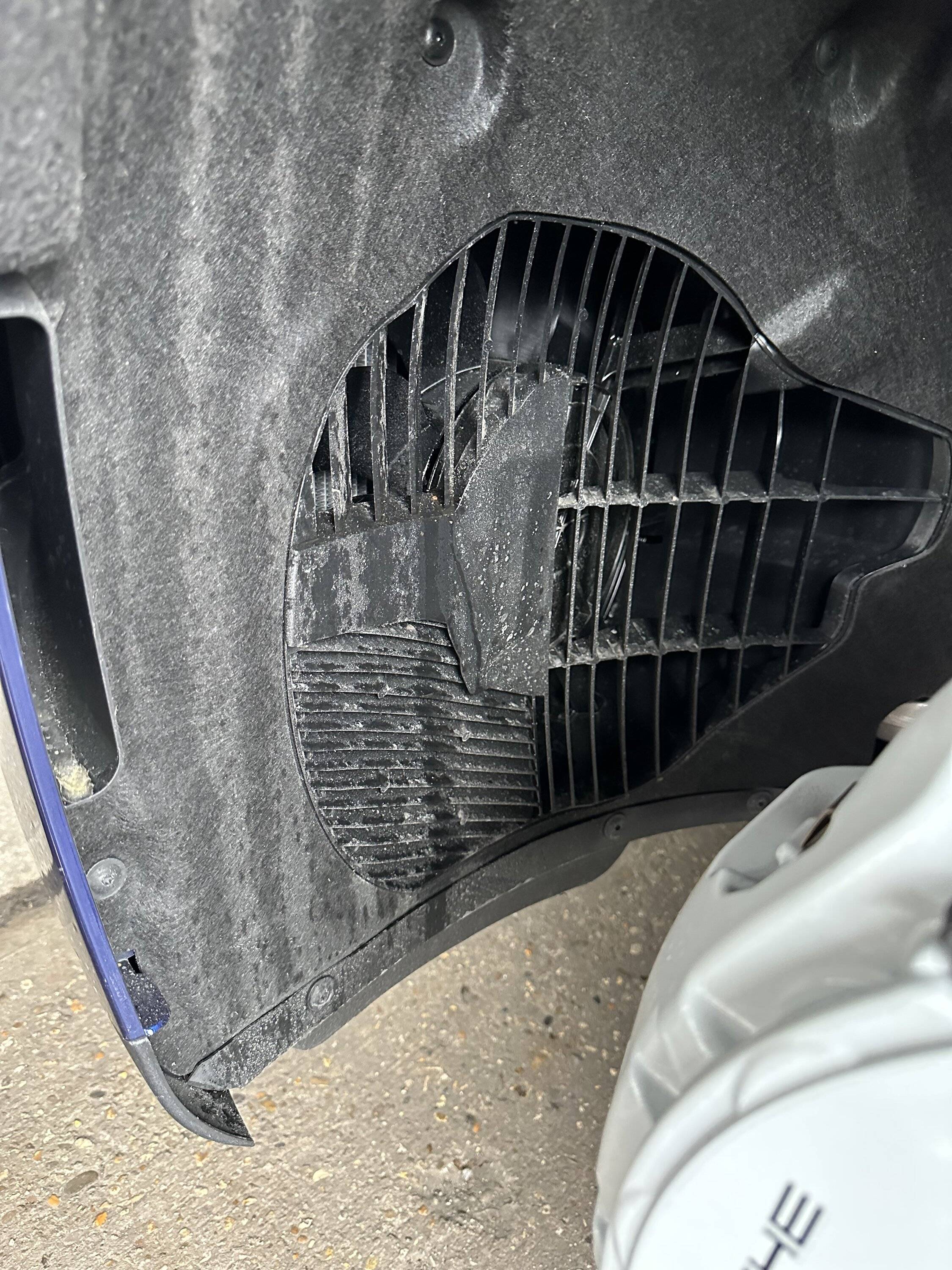 Porsche Taycan TSB: Noise - Droning / Humming from Vehicle Front End -(redesigned fans, air guides, wheel liners)- May 10, 2023 IMG_0615