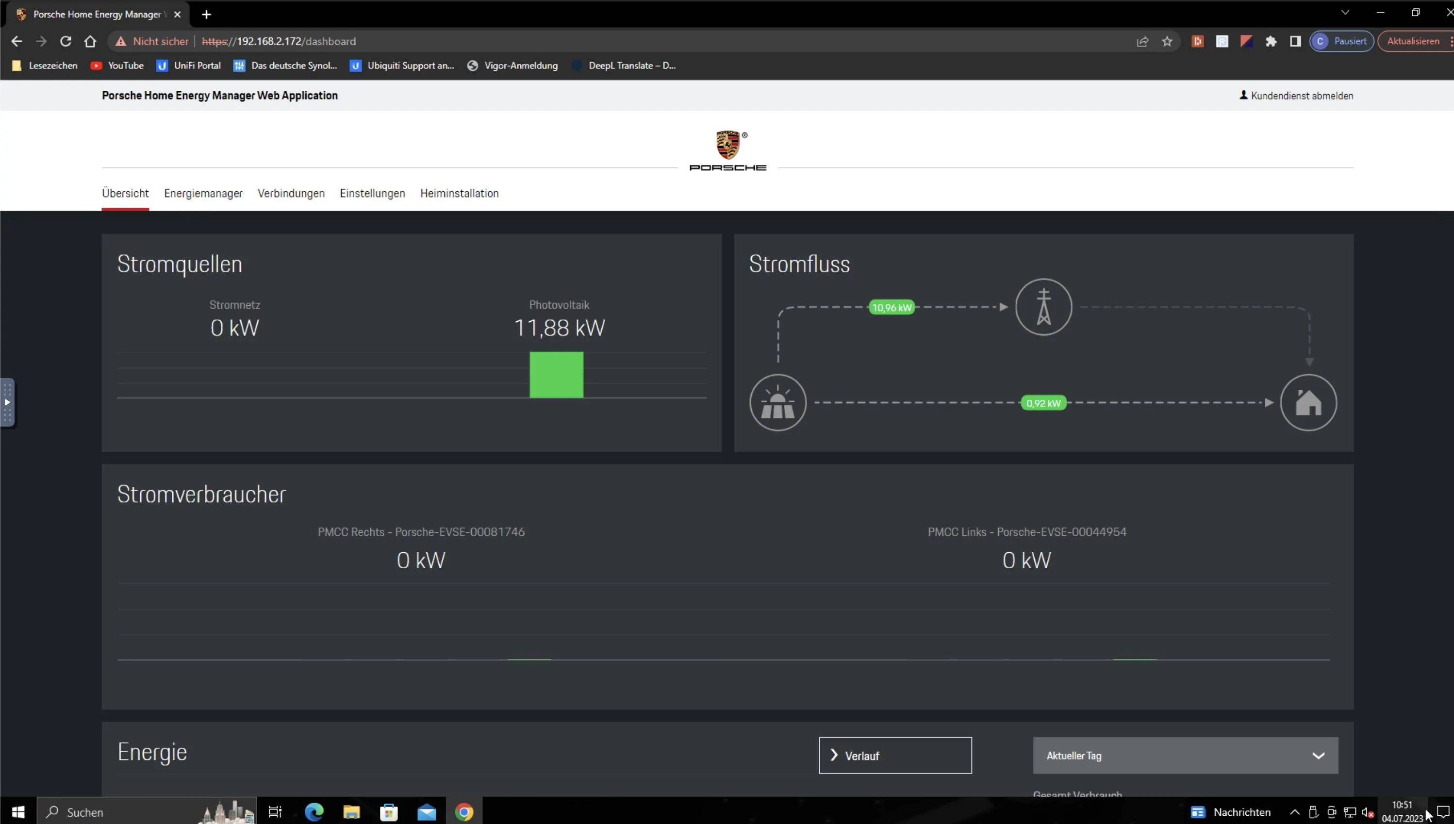 Porsche Taycan Finally figured it out - Home Energy Manager + Mobile Charger Connect + Solar Bildschirmfoto 2023-07-04 um 10.51.33