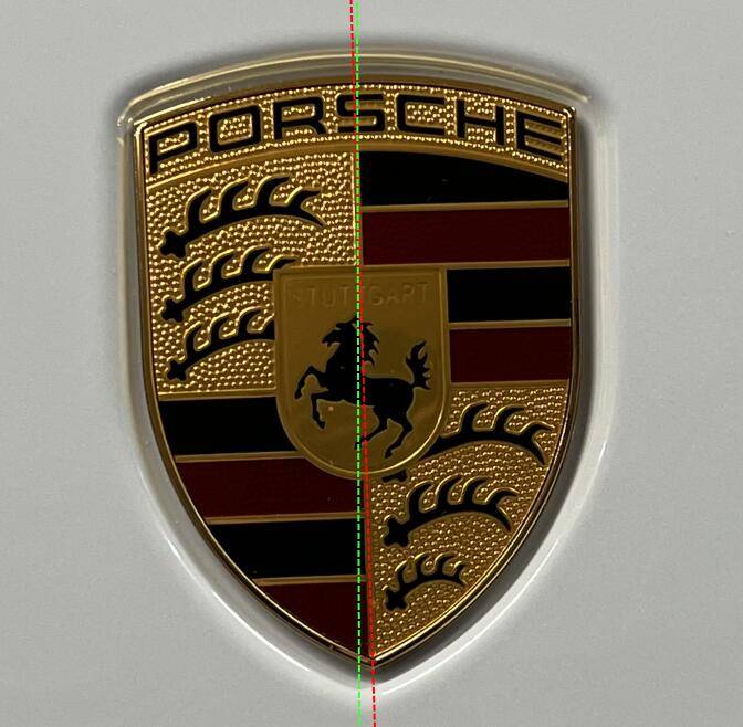 Porsche Taycan Is your hood ornament straight? 1688622839841