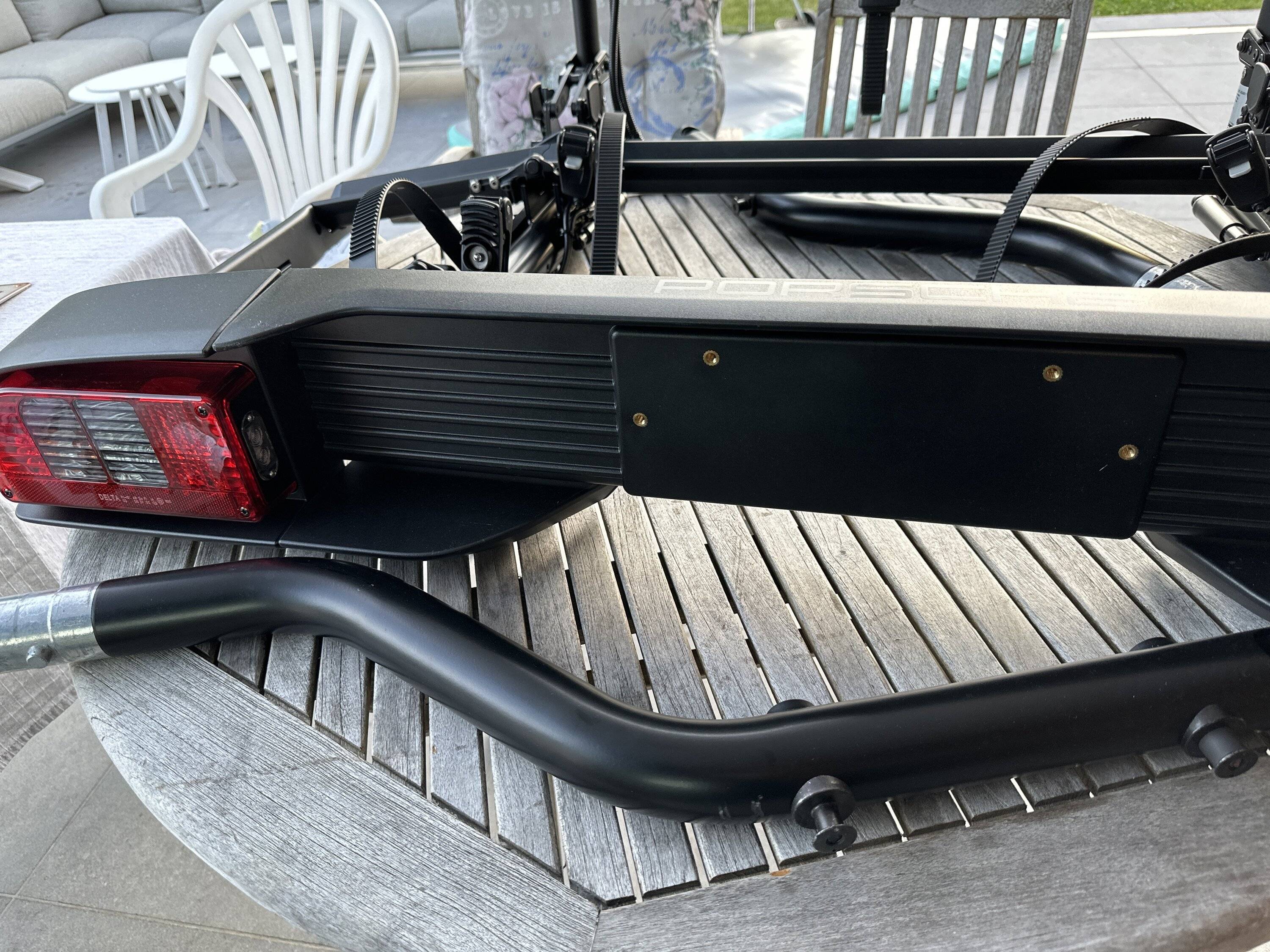 Porsche Taycan Bike rack - license mlate image