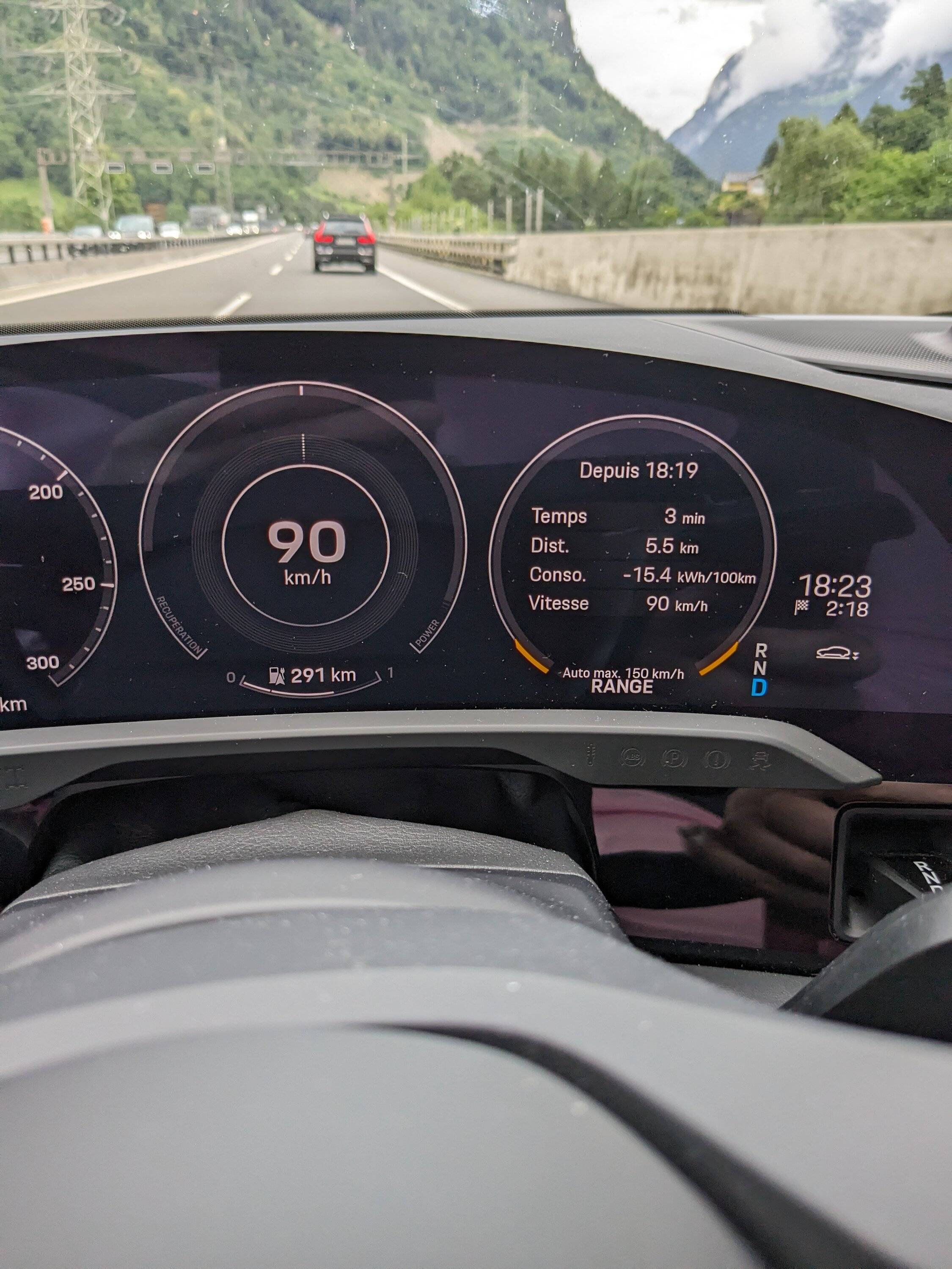 Porsche Taycan Recuperative Braking- how much range does it add? PXL_20230705_162312055