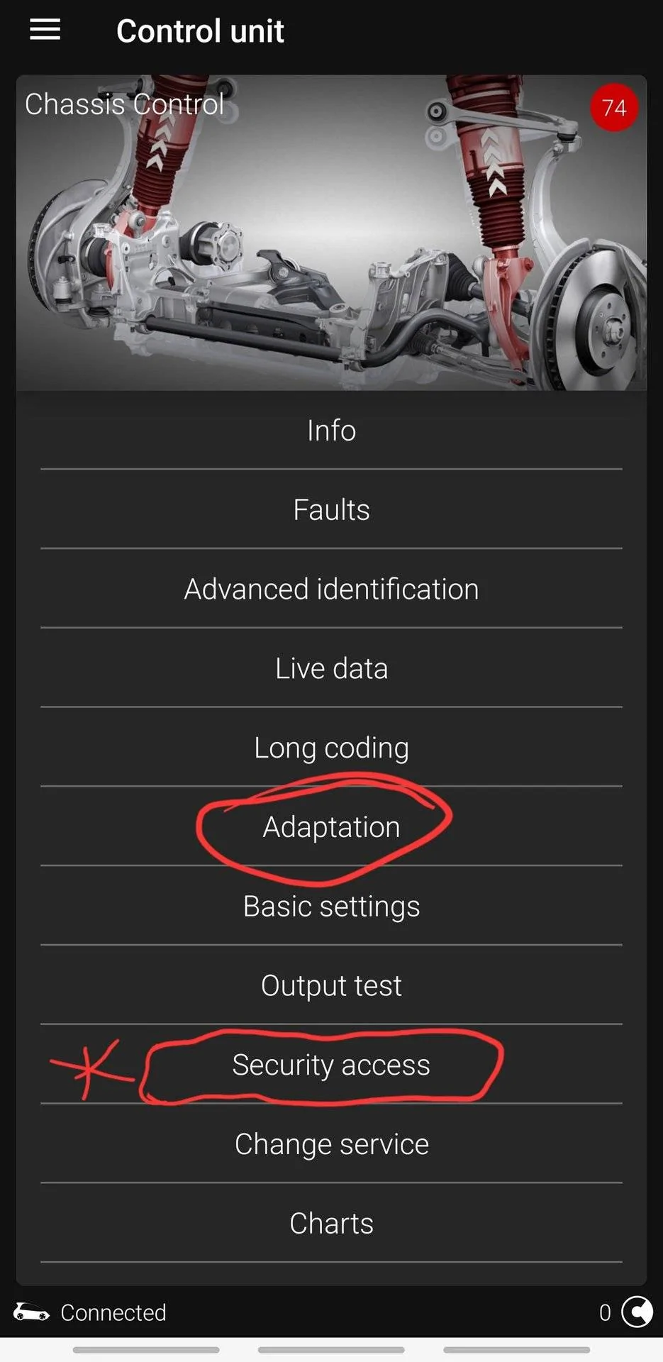 Porsche Taycan Lowering the E-Tron GT with OBDeleven screenshot_20230707_182639_obdeleven-vag-jpg