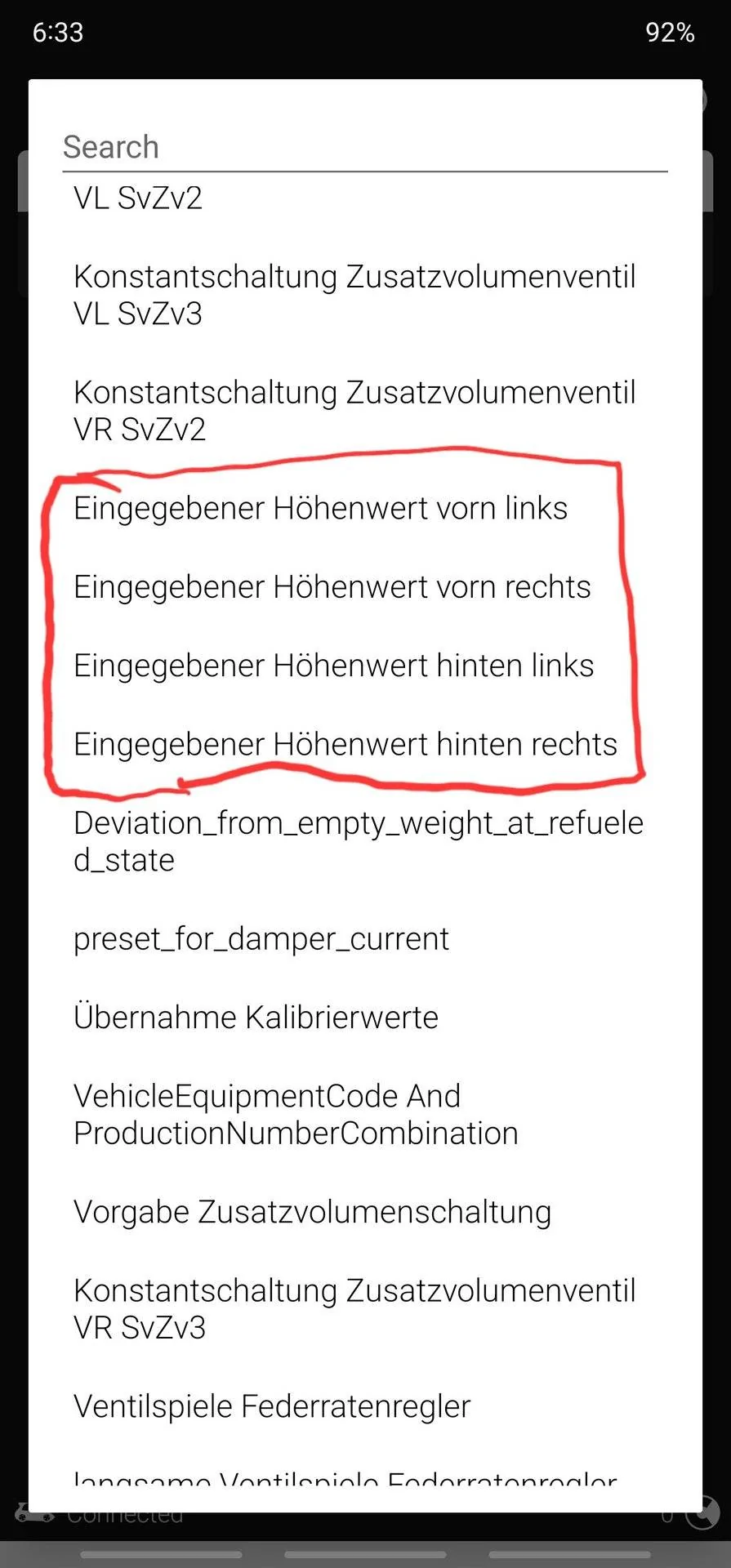 Porsche Taycan Lowering the E-Tron GT with OBDeleven screenshot_20230707_183328_obdeleven-vag-jpg