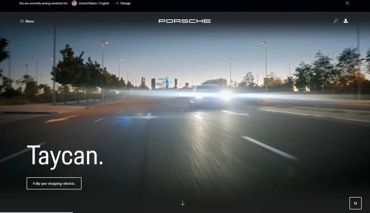 Porsche Taycan Porsche USA landing video shows Taycan driving against traffic? porsch