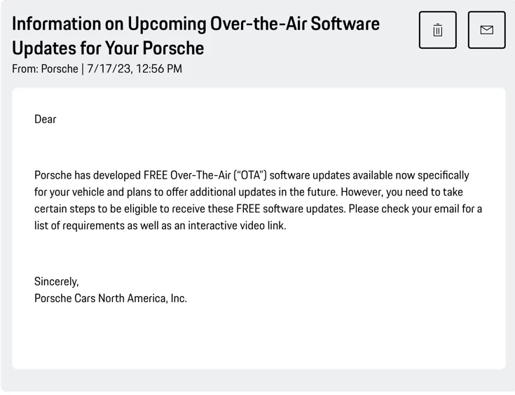 Porsche Taycan OTA Software Update (July 17, 2023)! 1689747734437