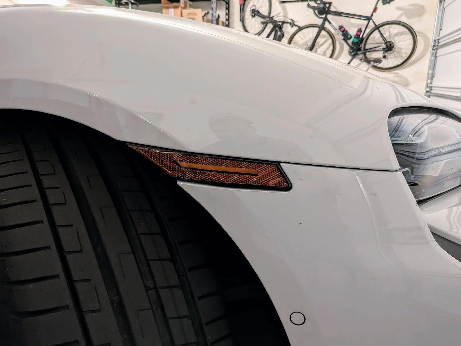 Porsche Taycan Clear Side Marker Lights installed PXL_20230725_040134005