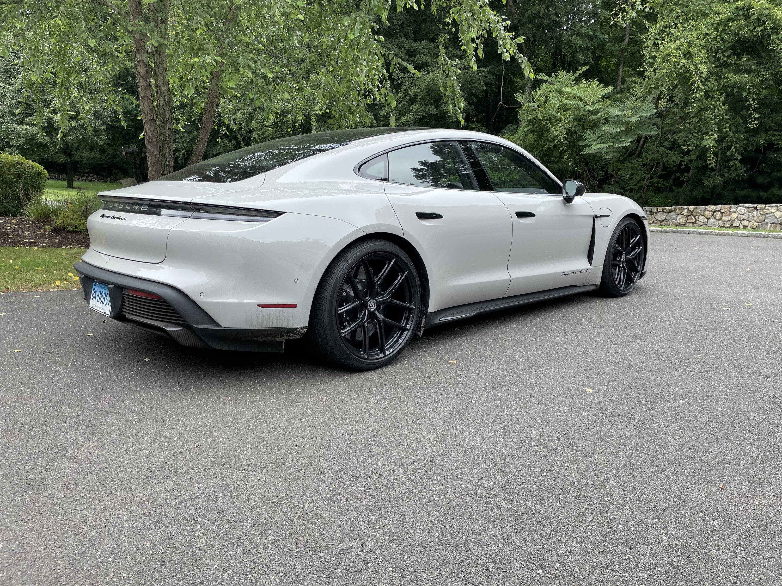 Porsche Taycan Chalk Taycan Turbo S on HRE P101SC and Vossen HF-4T wheels IMG_7597