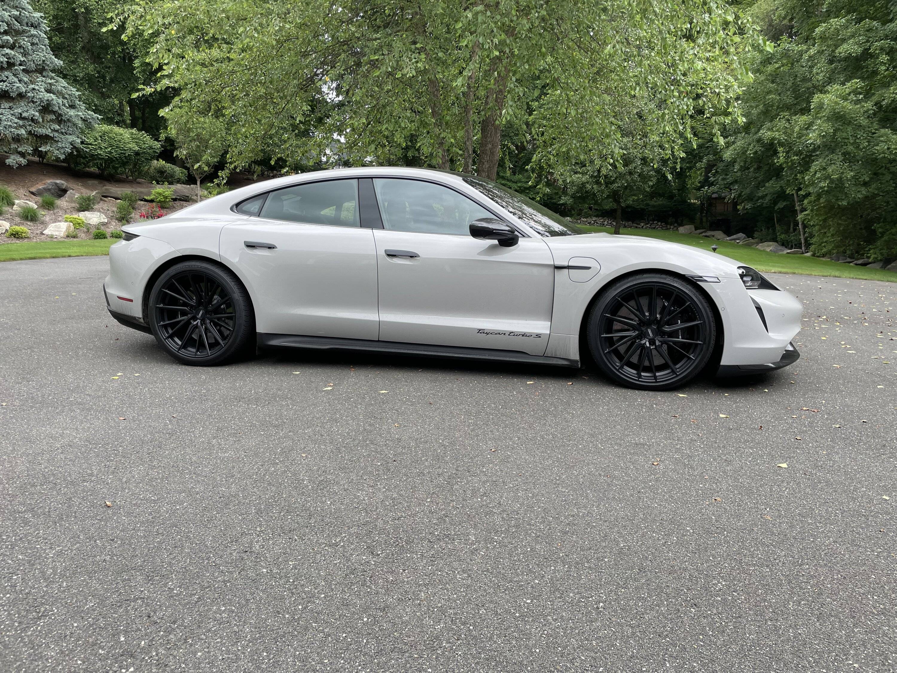 Porsche Taycan Chalk Taycan Turbo S on HRE P101SC and Vossen HF-4T wheels IMG_7579