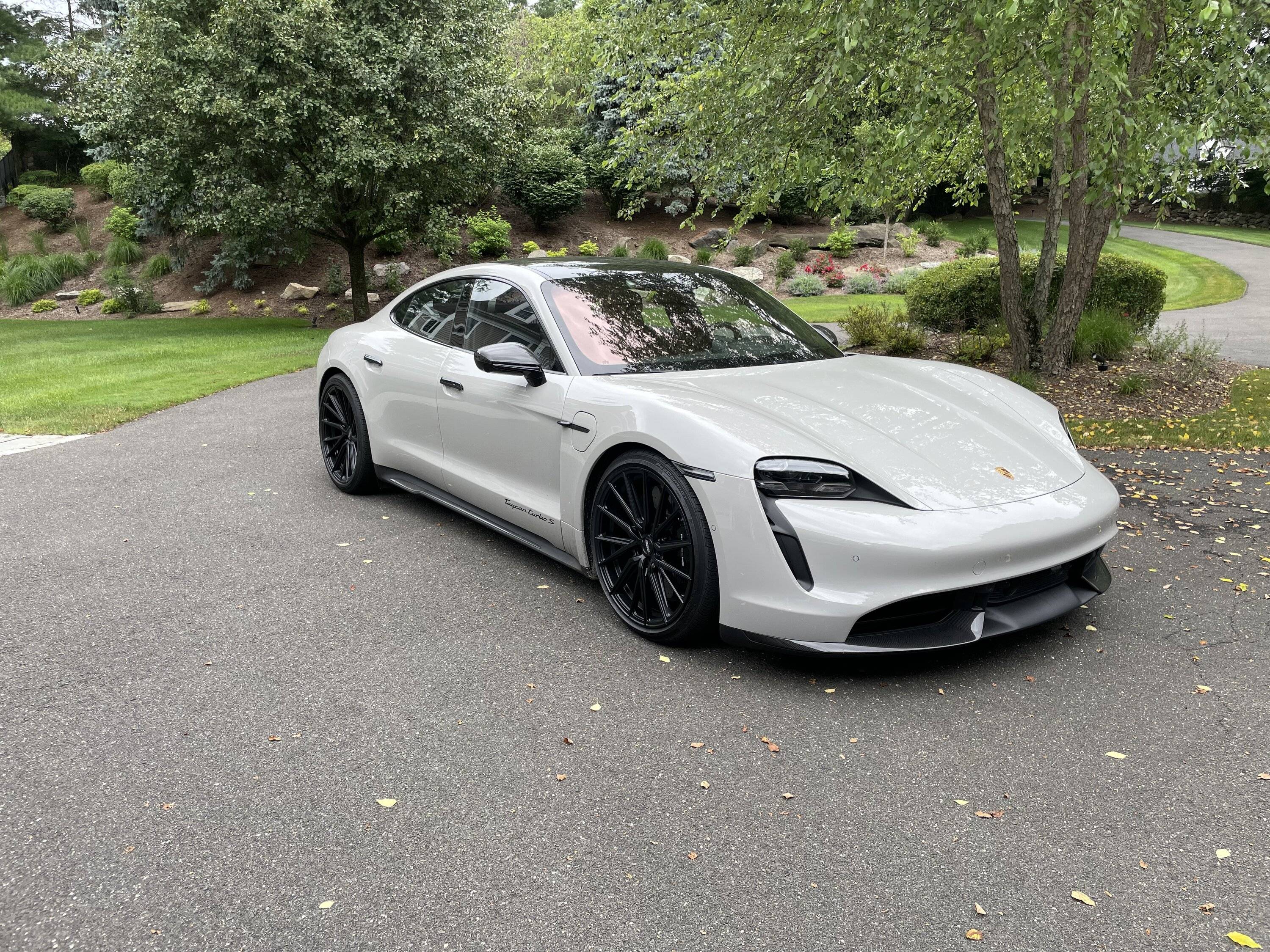 Porsche Taycan Chalk Taycan Turbo S on HRE P101SC and Vossen HF-4T wheels IMG_7576