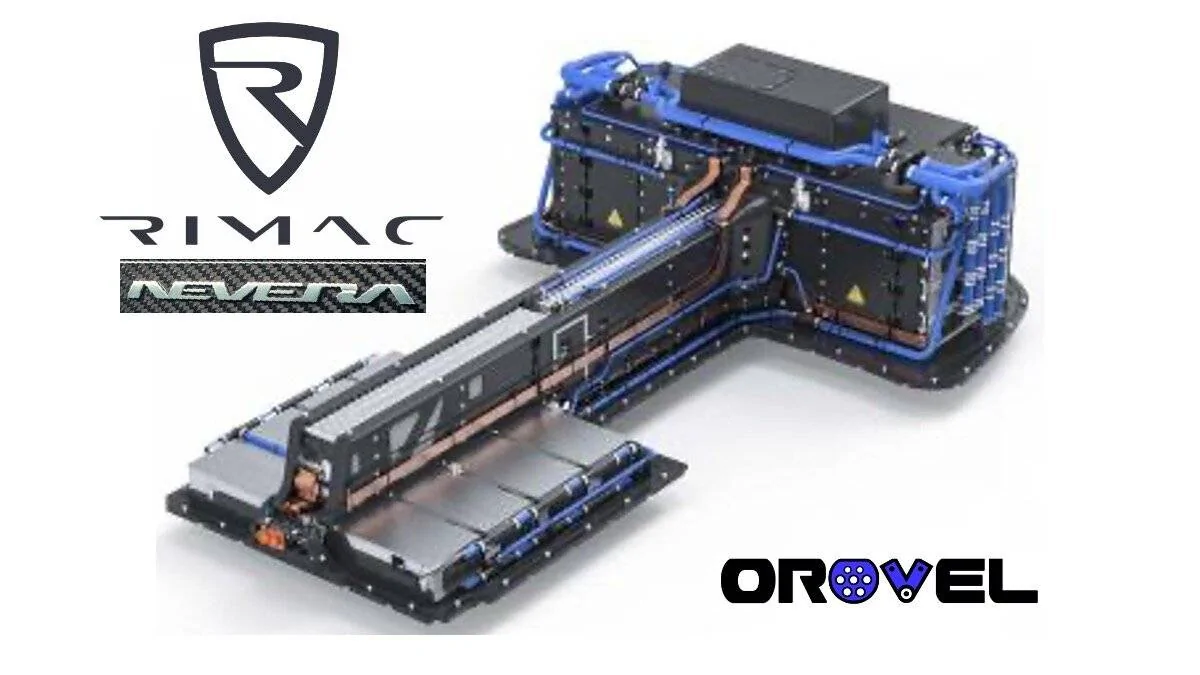 Porsche Taycan Photo: charging next to Boxster EV prototype rimac-nevera-pack-cooling