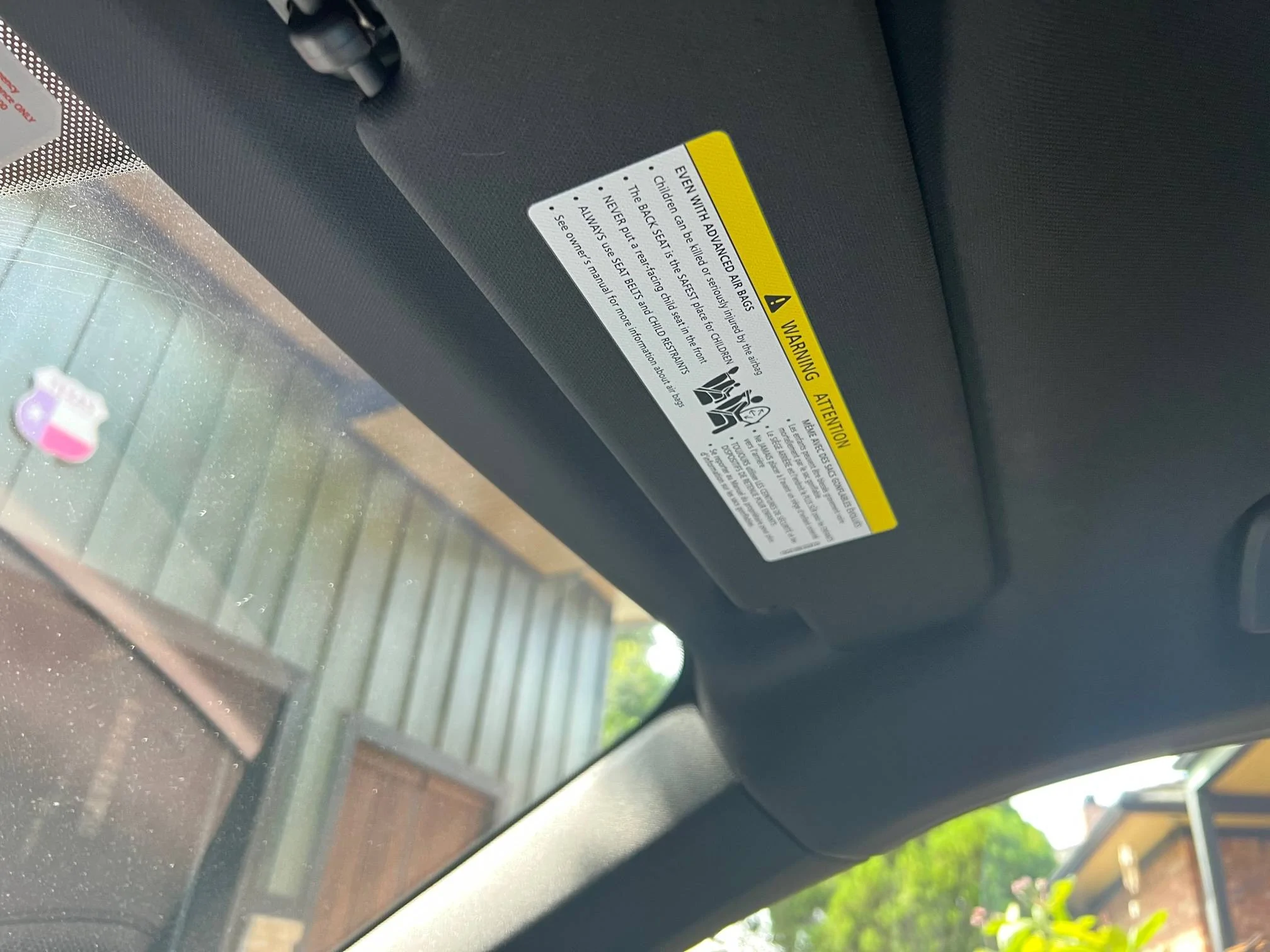 Porsche Taycan Taycan Sun Visor Safety Notice Matte Vinyl Covers IMG_2302