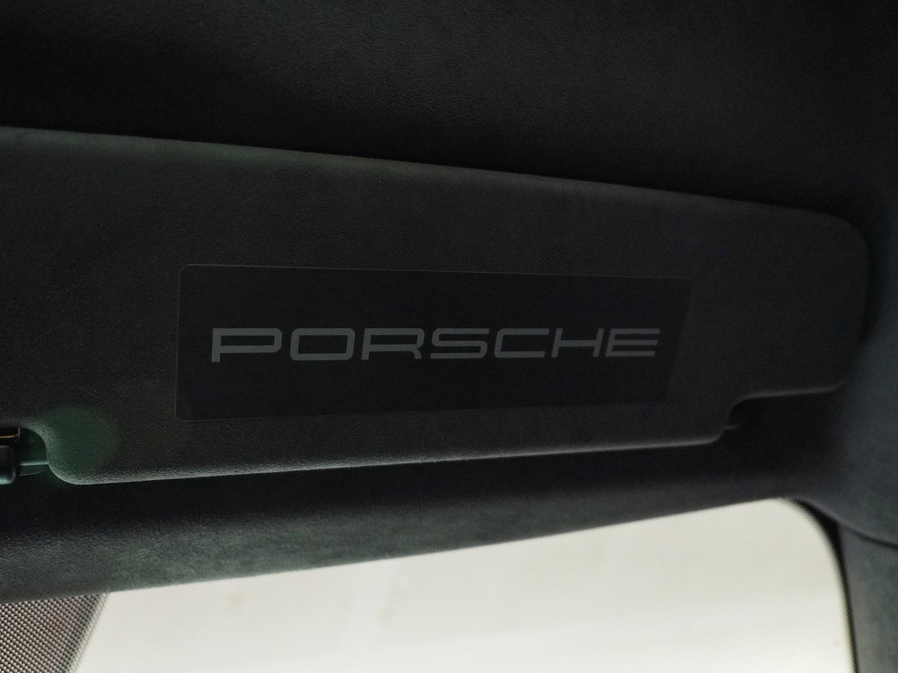 Porsche Taycan Taycan Sun Visor Safety Notice Matte Vinyl Covers P8120005.JPG