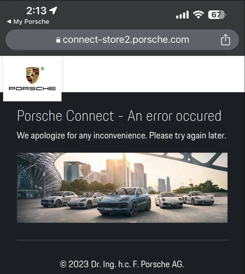 Porsche Taycan MyPorsche - what does it mean when all controls are gone? 1692263692280