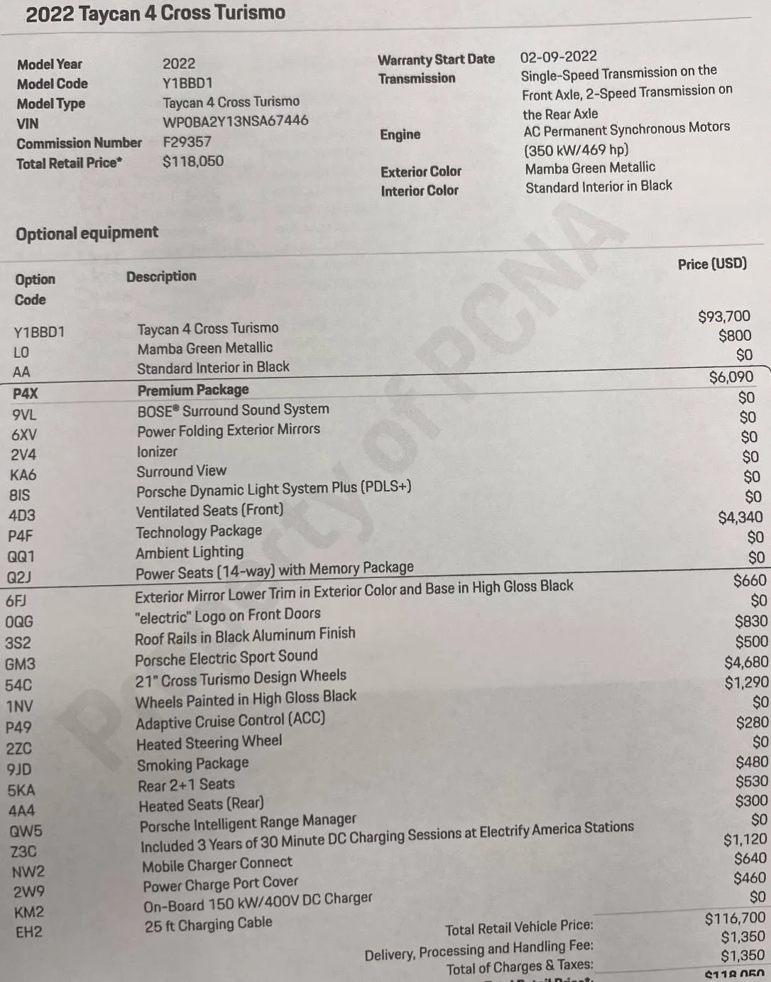 Porsche Taycan Used 4CT Feedback Request -- Bellevue WA & Deerfield Beach FL Build- 2021 used, FL (cropped)
