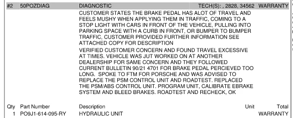 Porsche Taycan TSB: Brake Pedal Travel Perceived as “Too Long” Just Before the Vehicle Comes to a Standstill - Mar 23, 2026 updated Screenshot 2023-08-21 161042