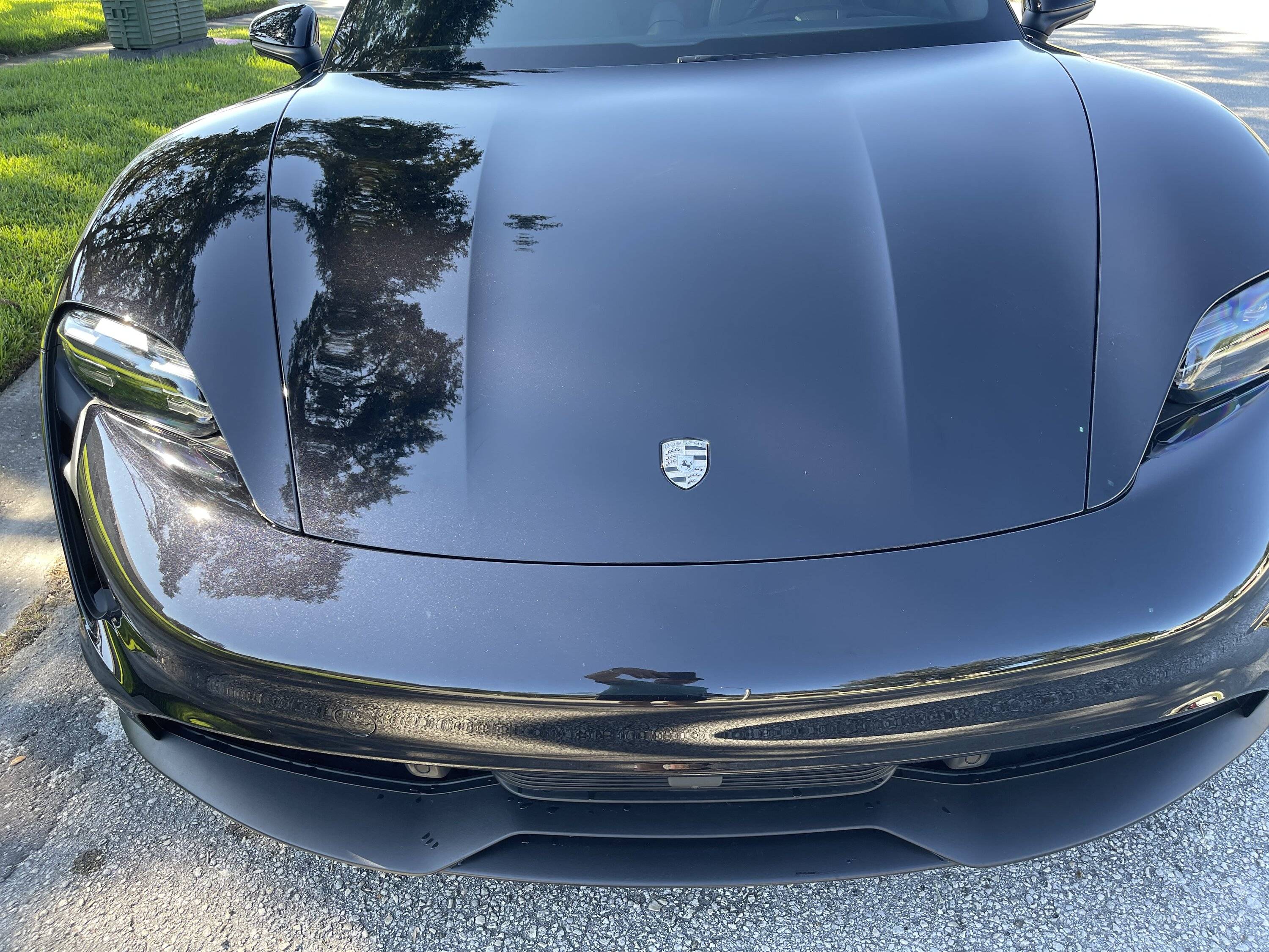 Porsche Taycan Need monochrome replacement hood emblem Crest2