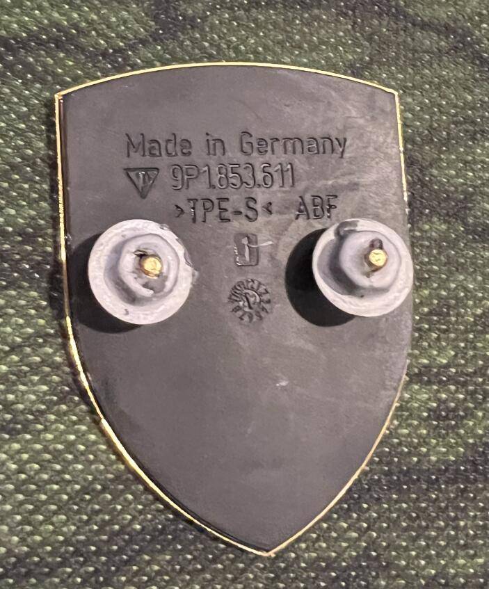 Porsche Taycan Need monochrome replacement hood emblem 1692937192864