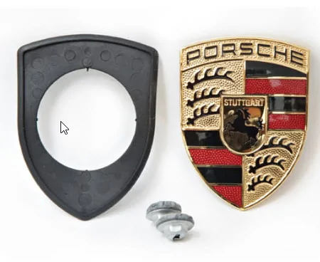 Porsche Taycan Need monochrome replacement hood emblem Porschecrest
