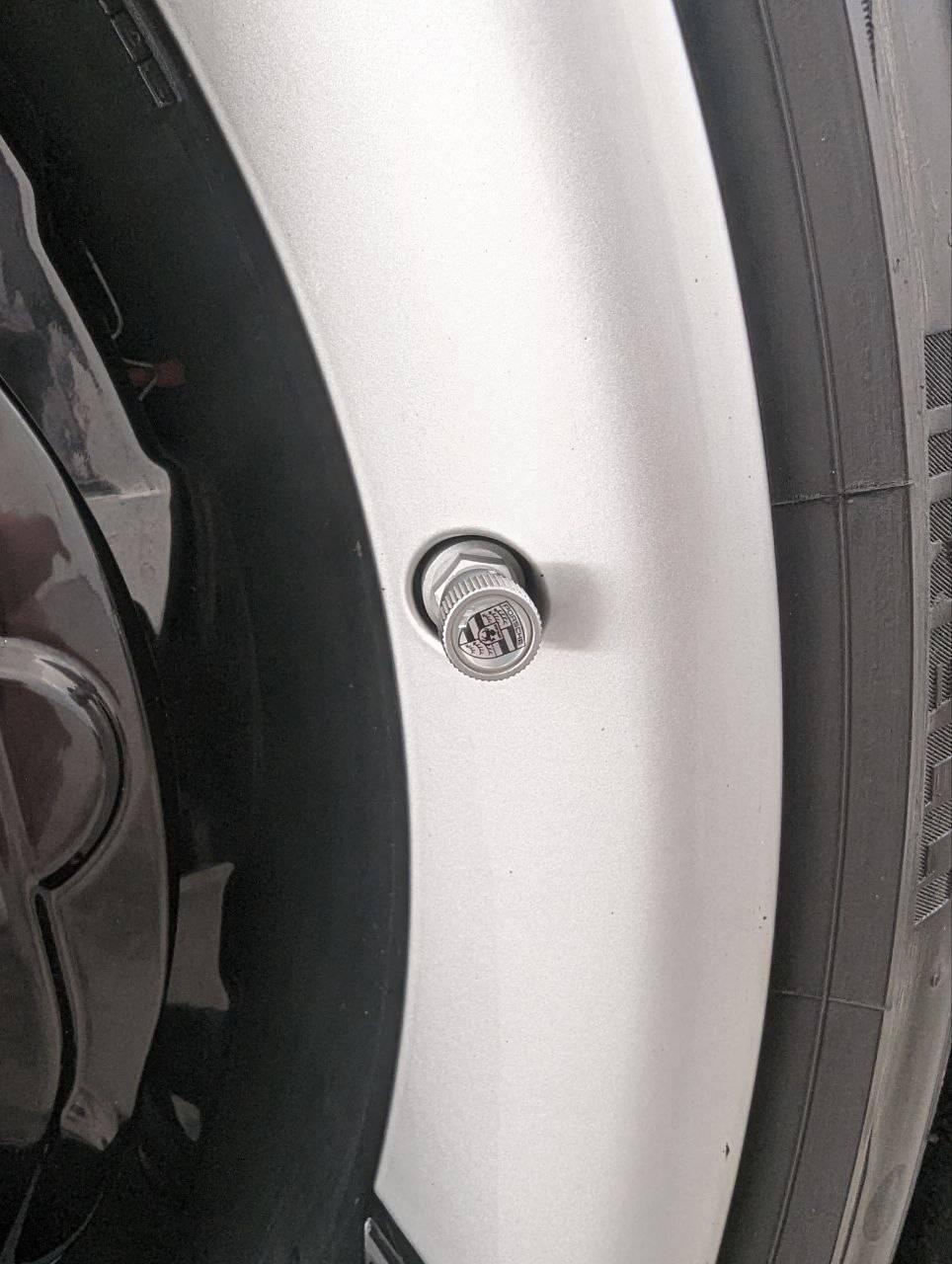Porsche Taycan Need monochrome replacement hood emblem photo_2023-08-25_12-45-28