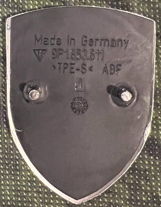 Porsche Taycan Need monochrome replacement hood emblem 1693088215001
