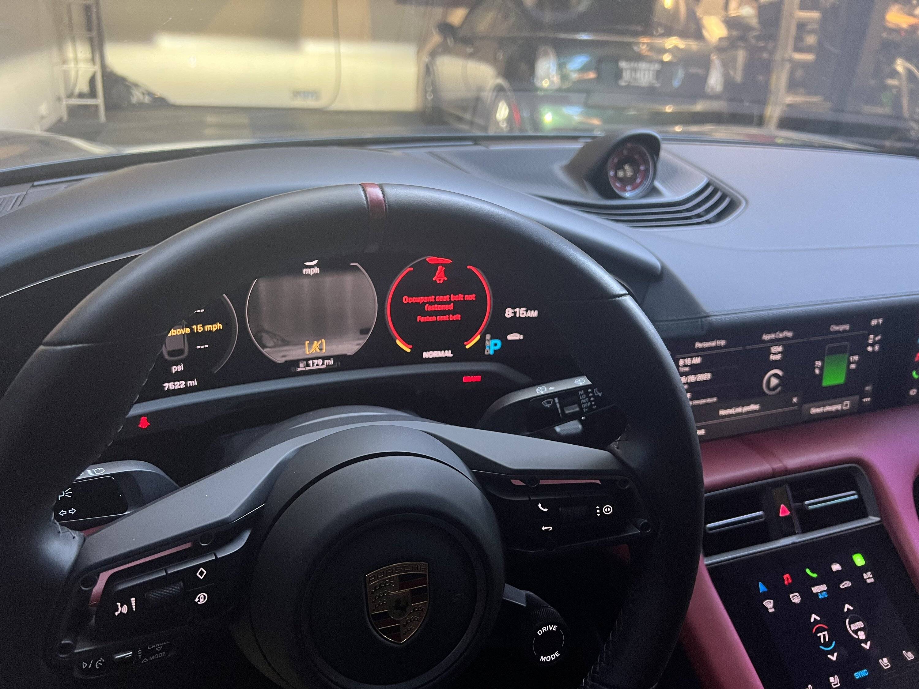 Porsche Taycan Color little stripe on the steering wheel. IMG_2403