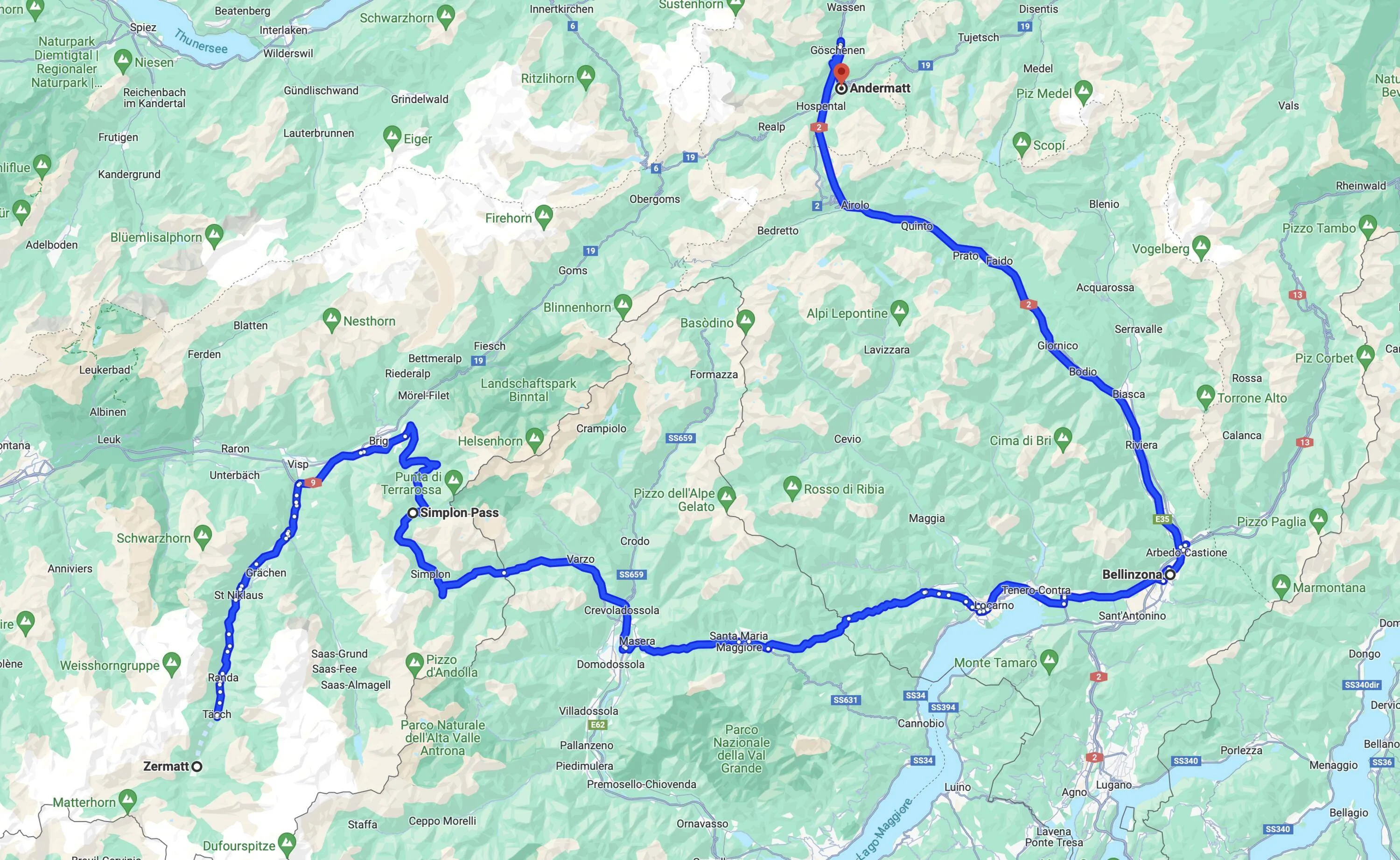 Porsche Taycan Taycan to Switzerland & Austria Map 5