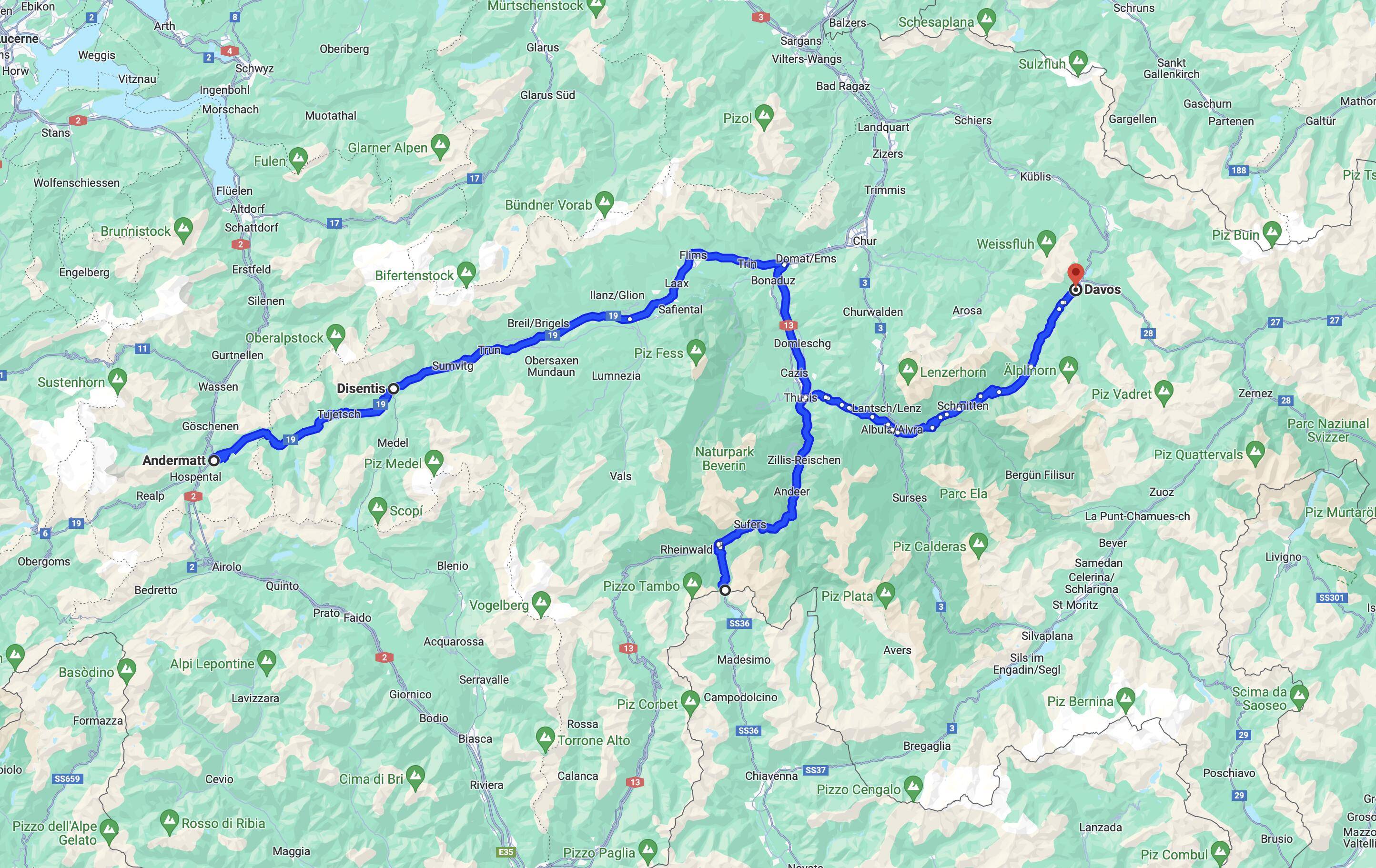 Porsche Taycan Taycan to Switzerland & Austria Map 7