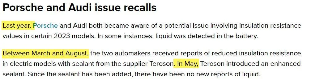 Porsche Taycan New (Sept 2023) global stop sale on all Taycans? Recall APB2 updated Sept 11, 2023 1694496414094