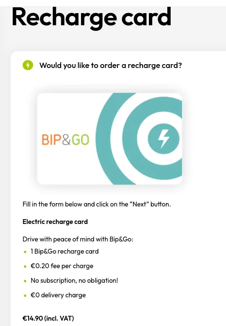 Porsche Taycan Bip & Go Recharge card 1694508141103