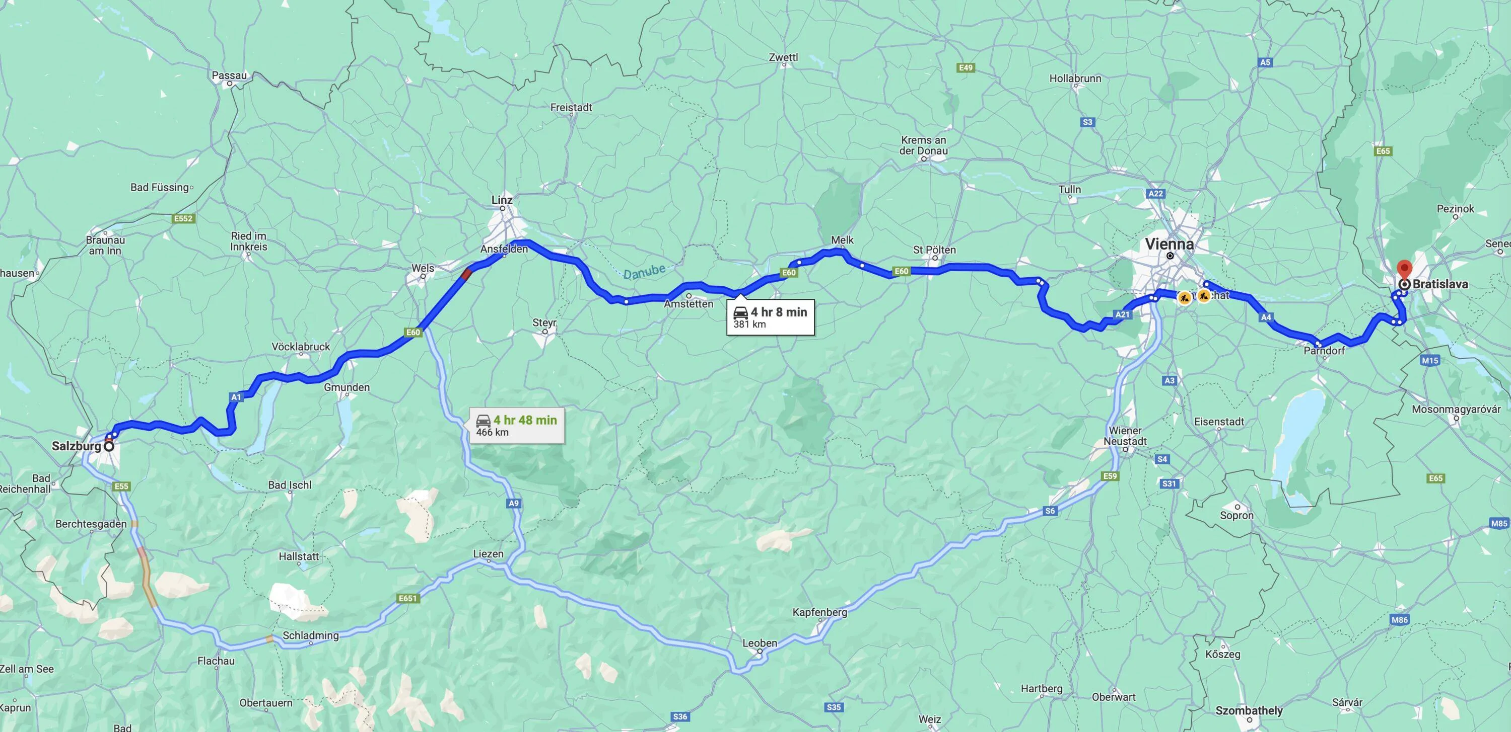 Porsche Taycan Taycan to Switzerland & Austria Map 11