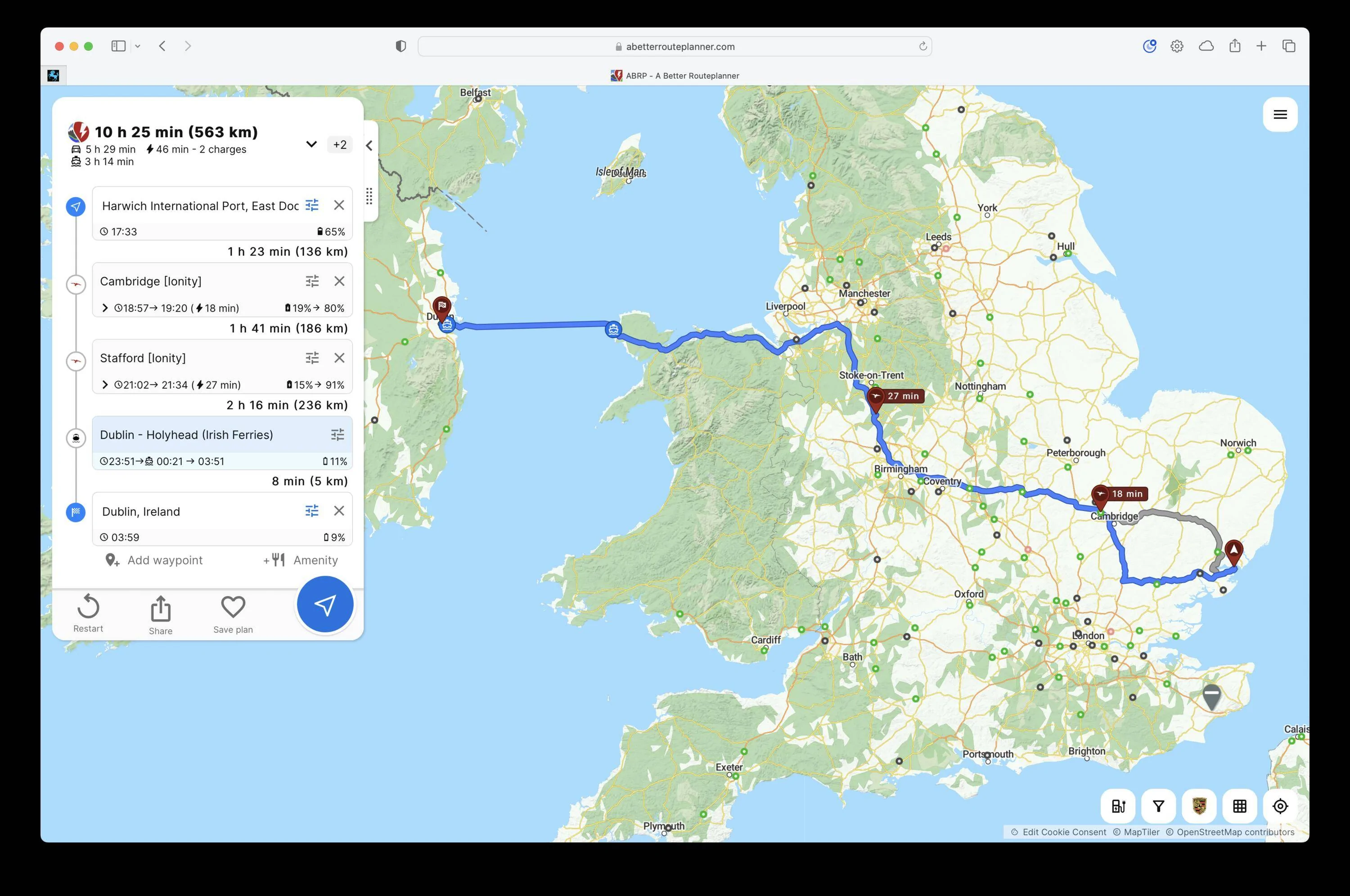 Porsche Taycan Taycan to Switzerland & Austria Screenshot 2023-09-14 at 17.34.05