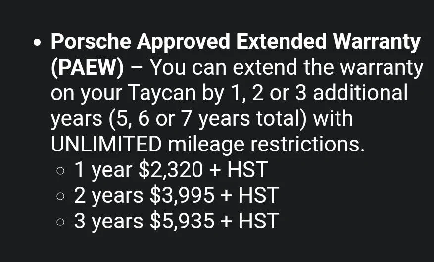 Porsche Taycan Extended warranty: Porsche vs Ensurall (3rd party) SmartSelect_20230920_210146_Gmail