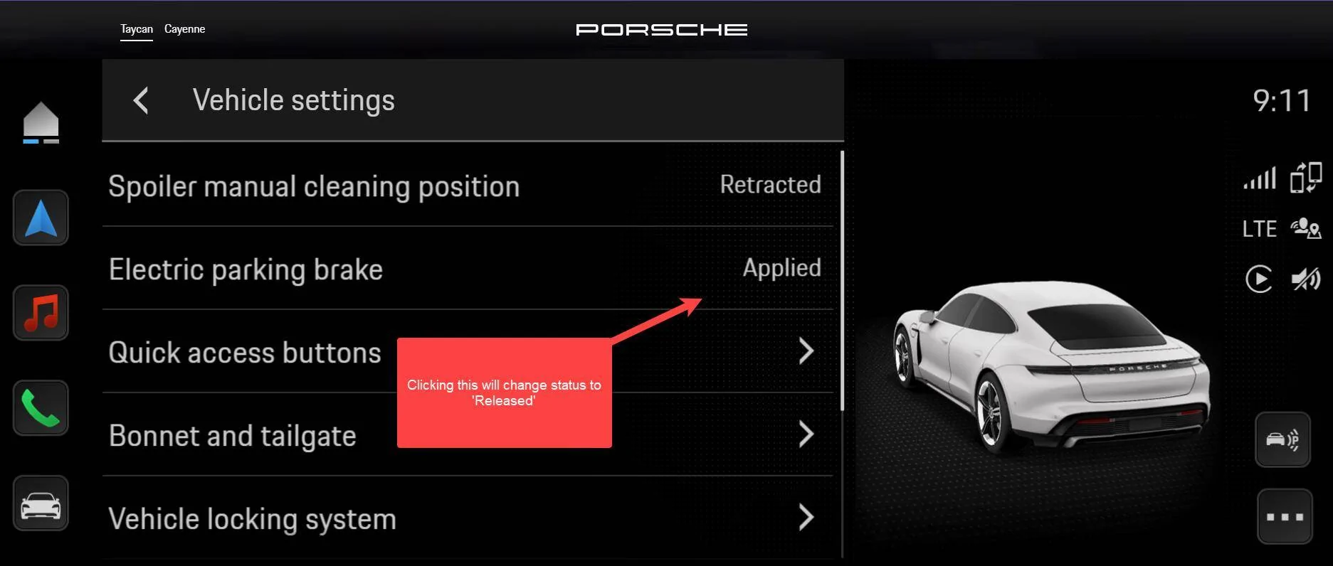 Porsche Taycan P Button defective 1695296768690