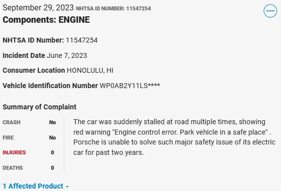 Porsche Taycan Week 2 : Electrical System Fault- park safely 1696359728734