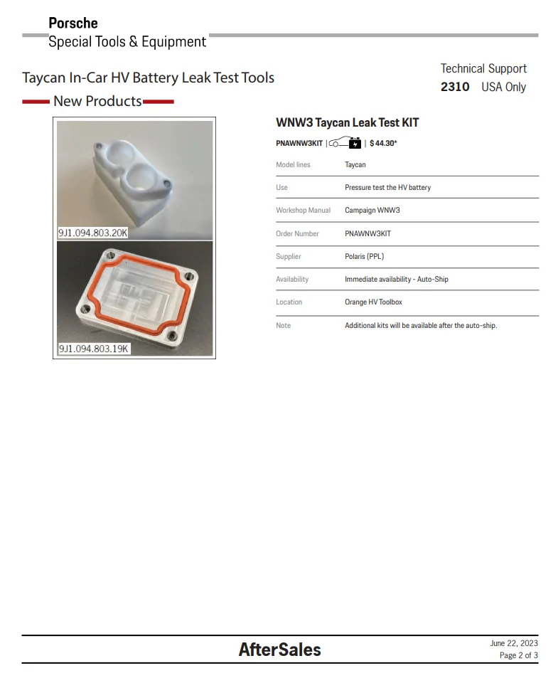 Porsche Taycan Recall (9/1/23): Insufficient Sealant Causing High-Voltage Battery Leak on 2023 Taycans APB2 (4,777 Units Affected) 1696520543671
