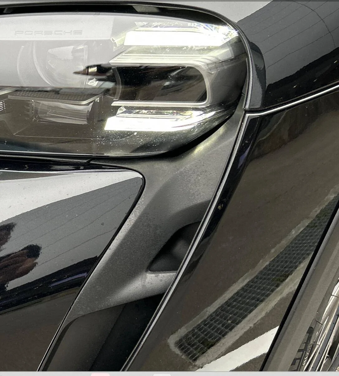 Porsche Taycan mat plastic next to headlight looking bad 1696589627824