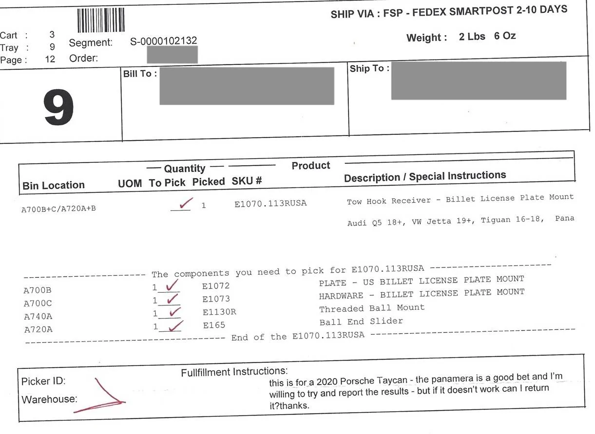 Porsche Taycan Dealing with the front license plate Rennline Invoice Privat