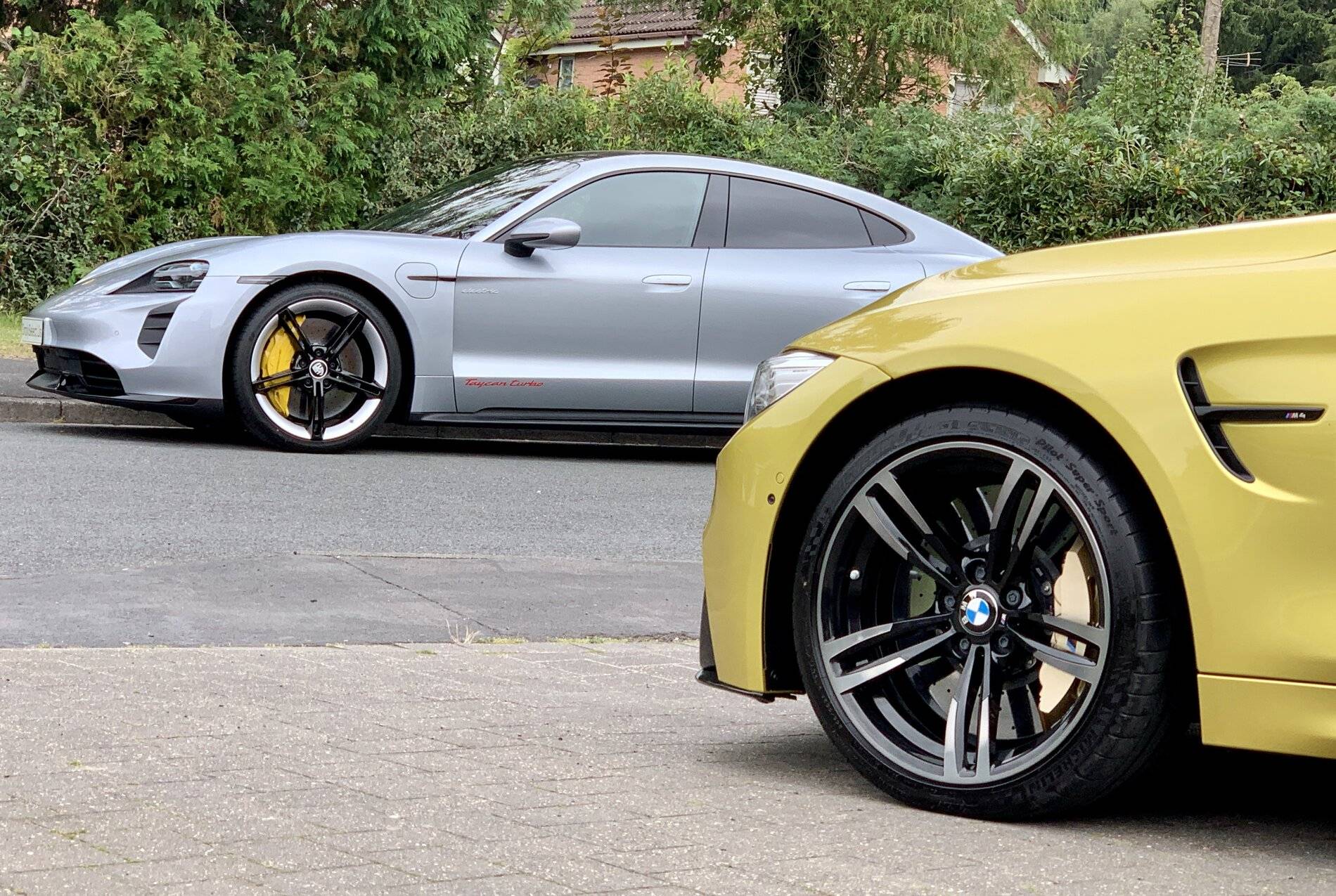 Porsche Taycan SportDesign Package Evie - Side With M4