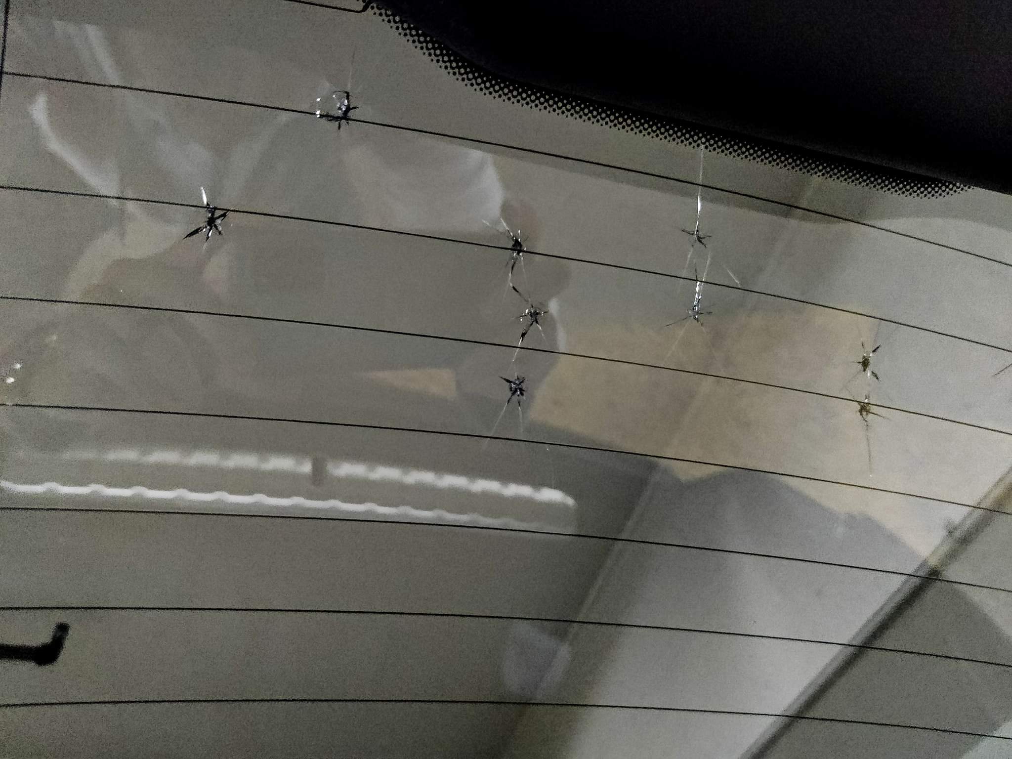 Porsche Taycan Rear window vandalized (pics) FB_IMG_1697488815183