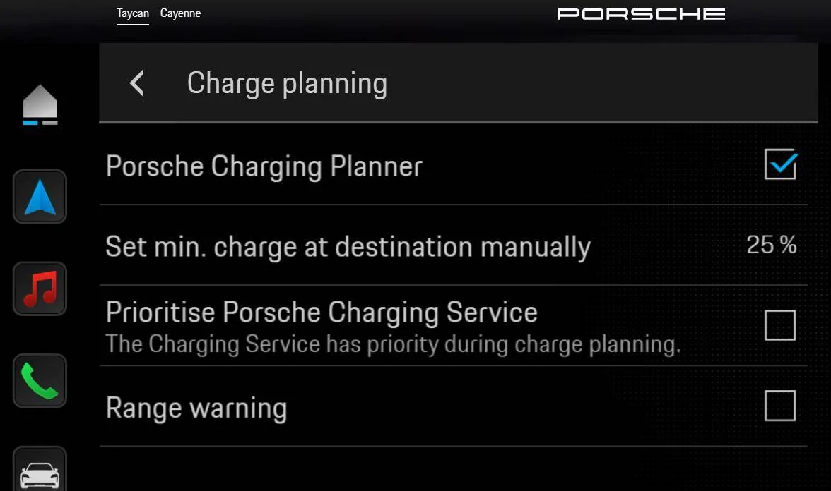 Porsche Taycan Navigation charging recommendations - oddities 1697721080480