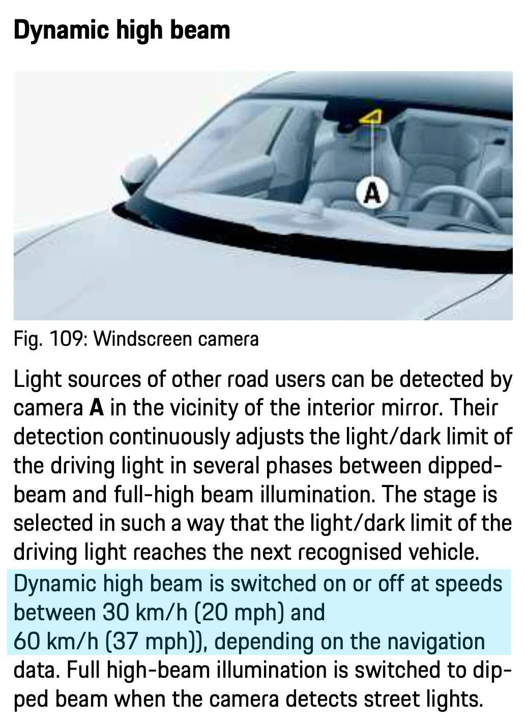 Porsche Taycan Auto High Beams Capture d’écran 2023-10-23 à 13.05.35