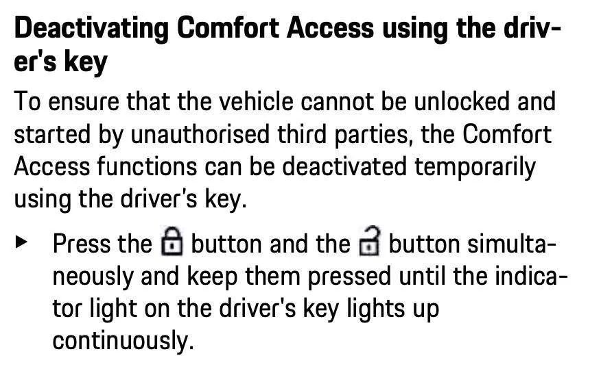Porsche Taycan **Doors are Auto Locking w/ Key FOB inside the Car** Capture d’écran 2023-10-28 à 15.36.43